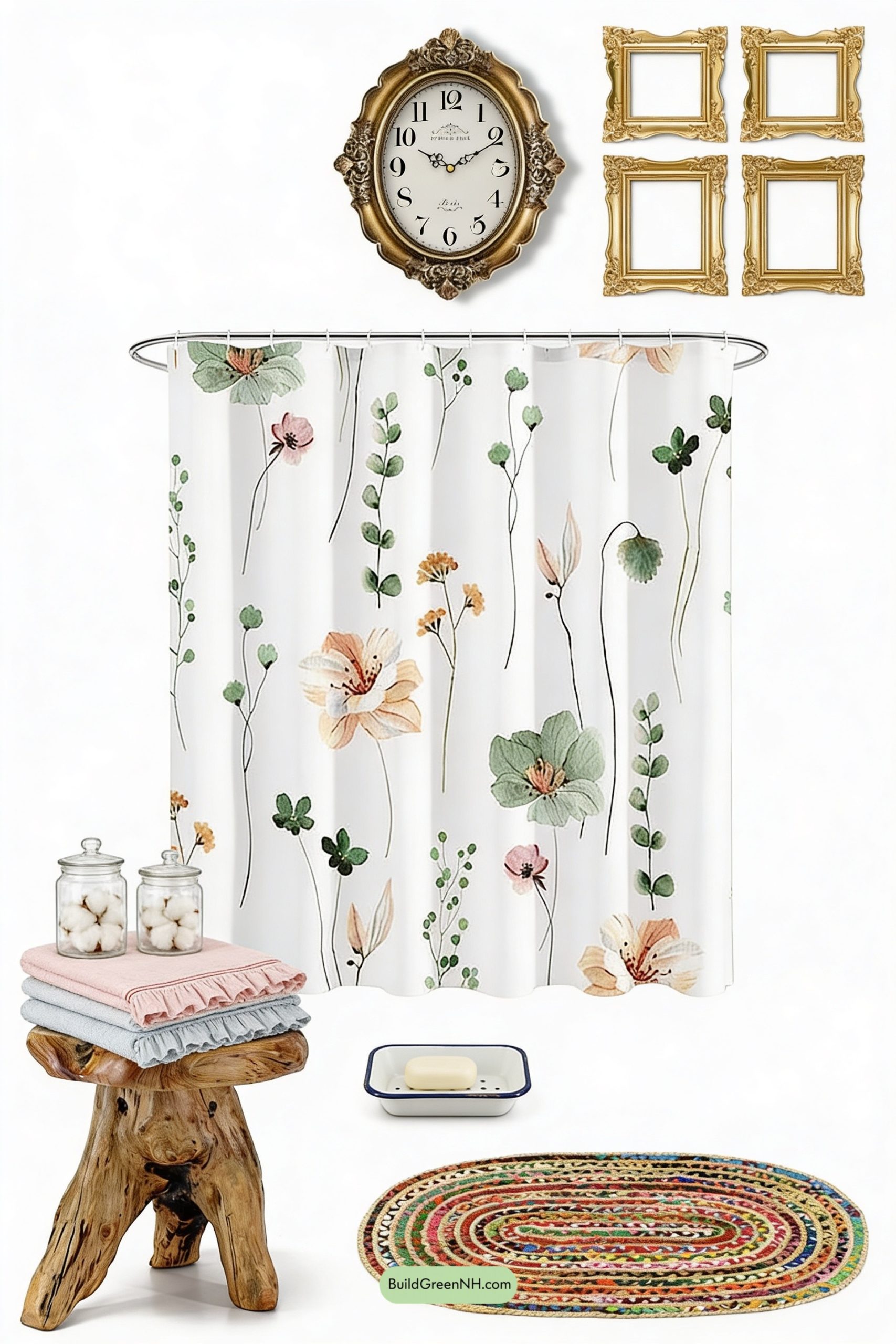 Moodboard for Cottagecore Bath, Modernized with Florals