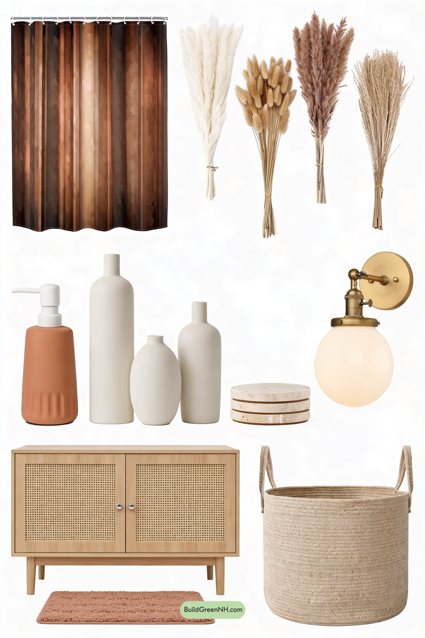Moodboard for Desert-Toned Bathroom With Soft Glow
