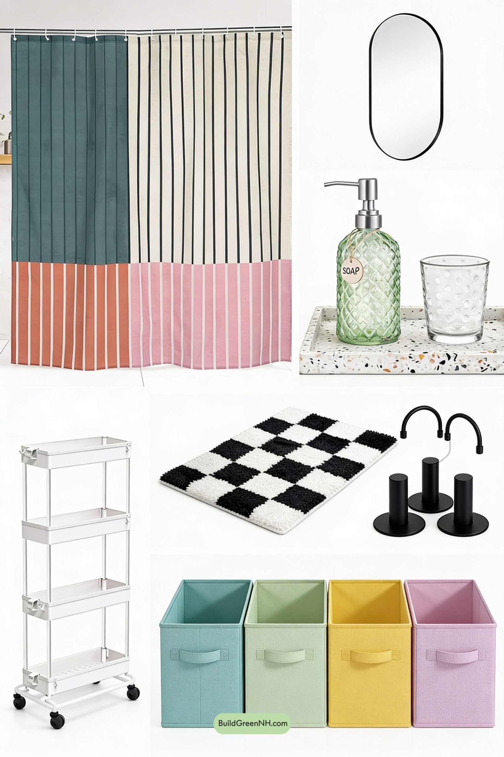 Moodboard for Playful Curves, Pastel Tile, Modern Calm