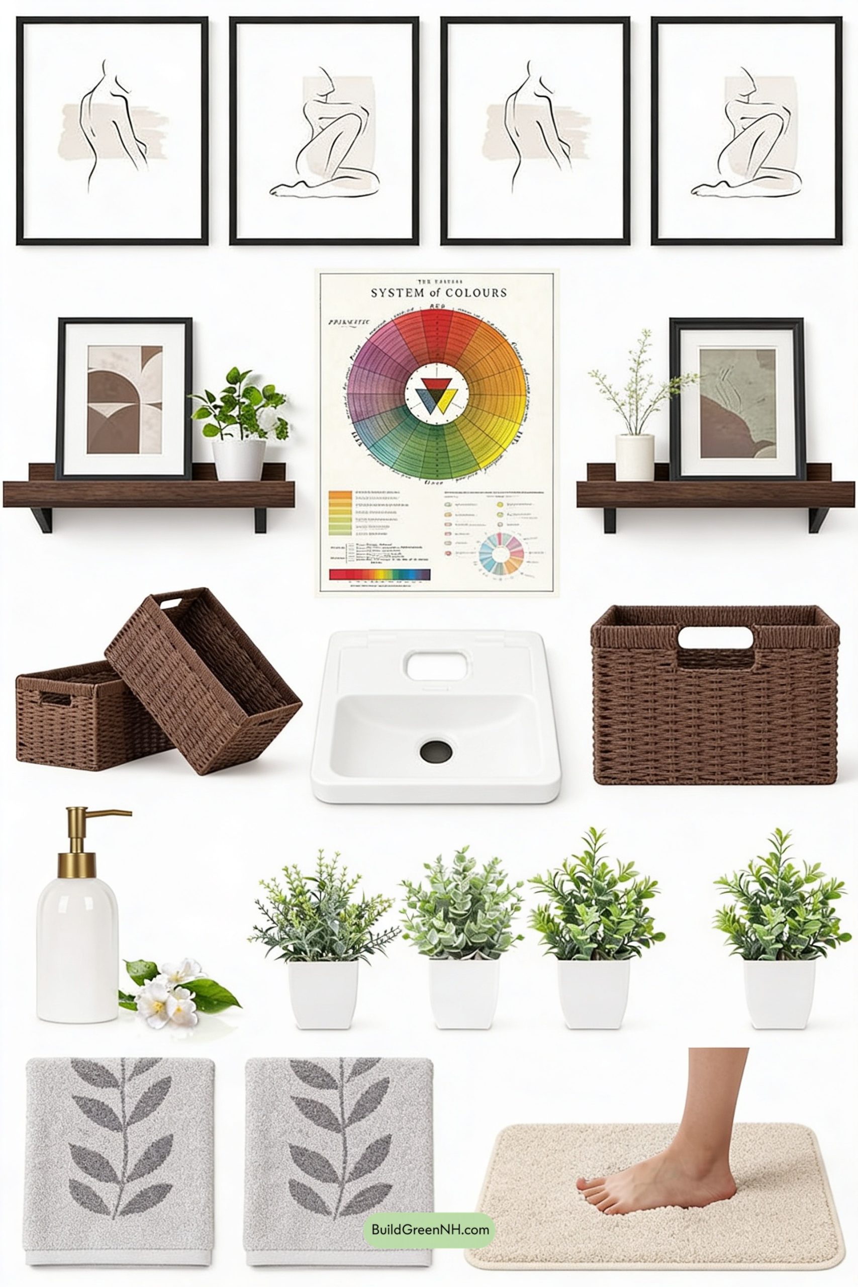 Moodboard for Gallery Wall Meets Spa-Style Storage