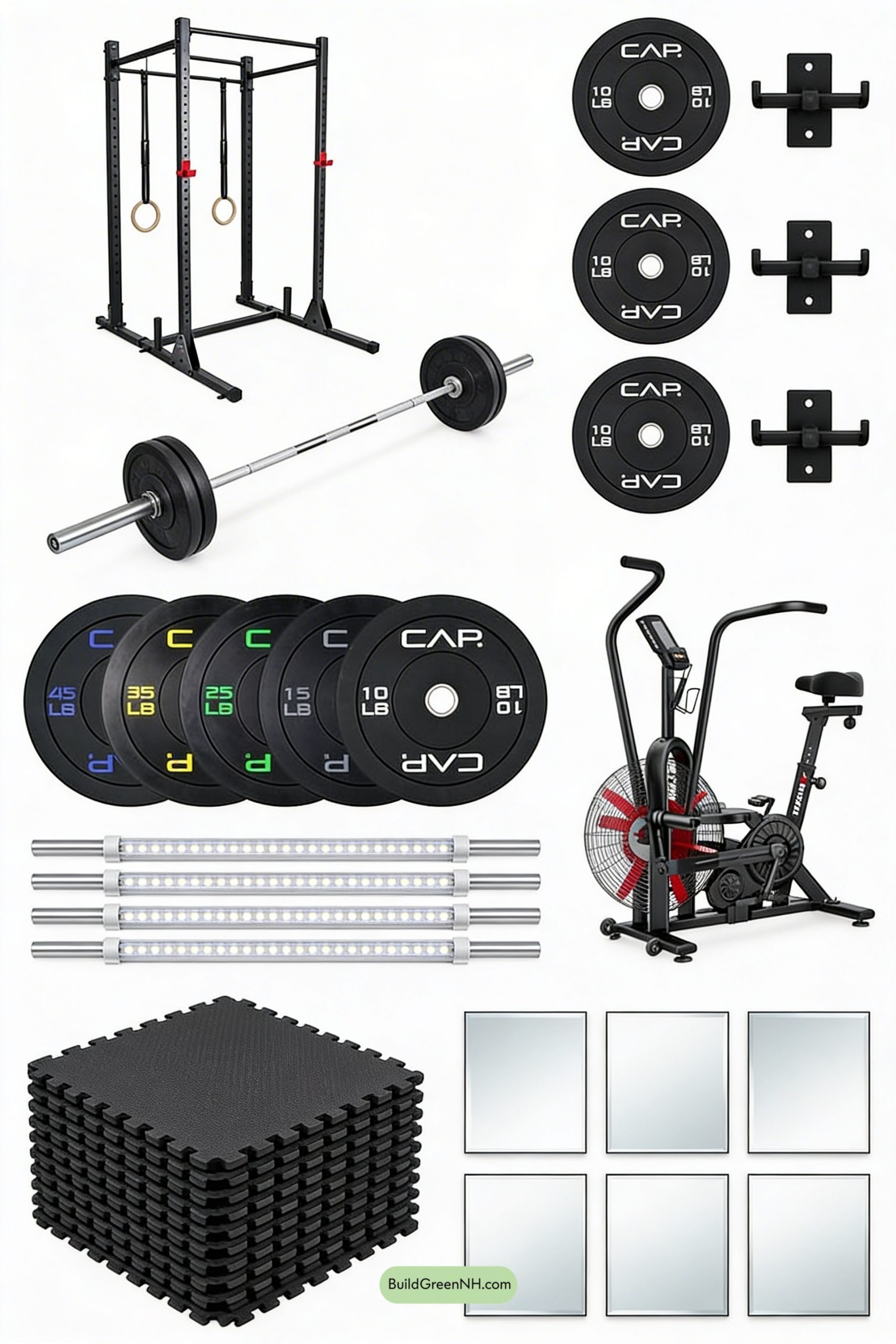 Moodboard for Brick-Walled Garage Gym, Clean and Tough