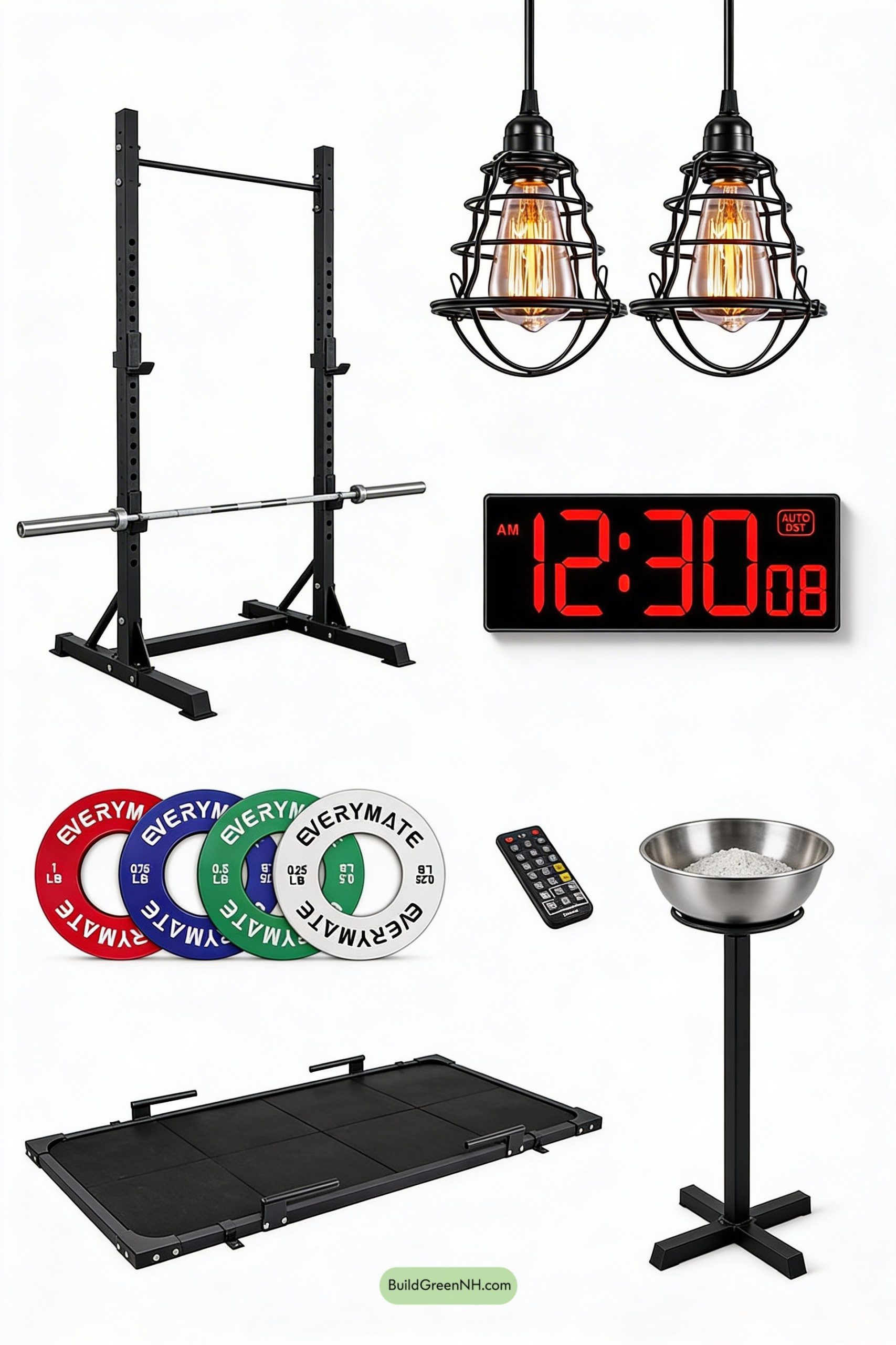 Moodboard for Midnight-Modern Training Bunker Basement Gym