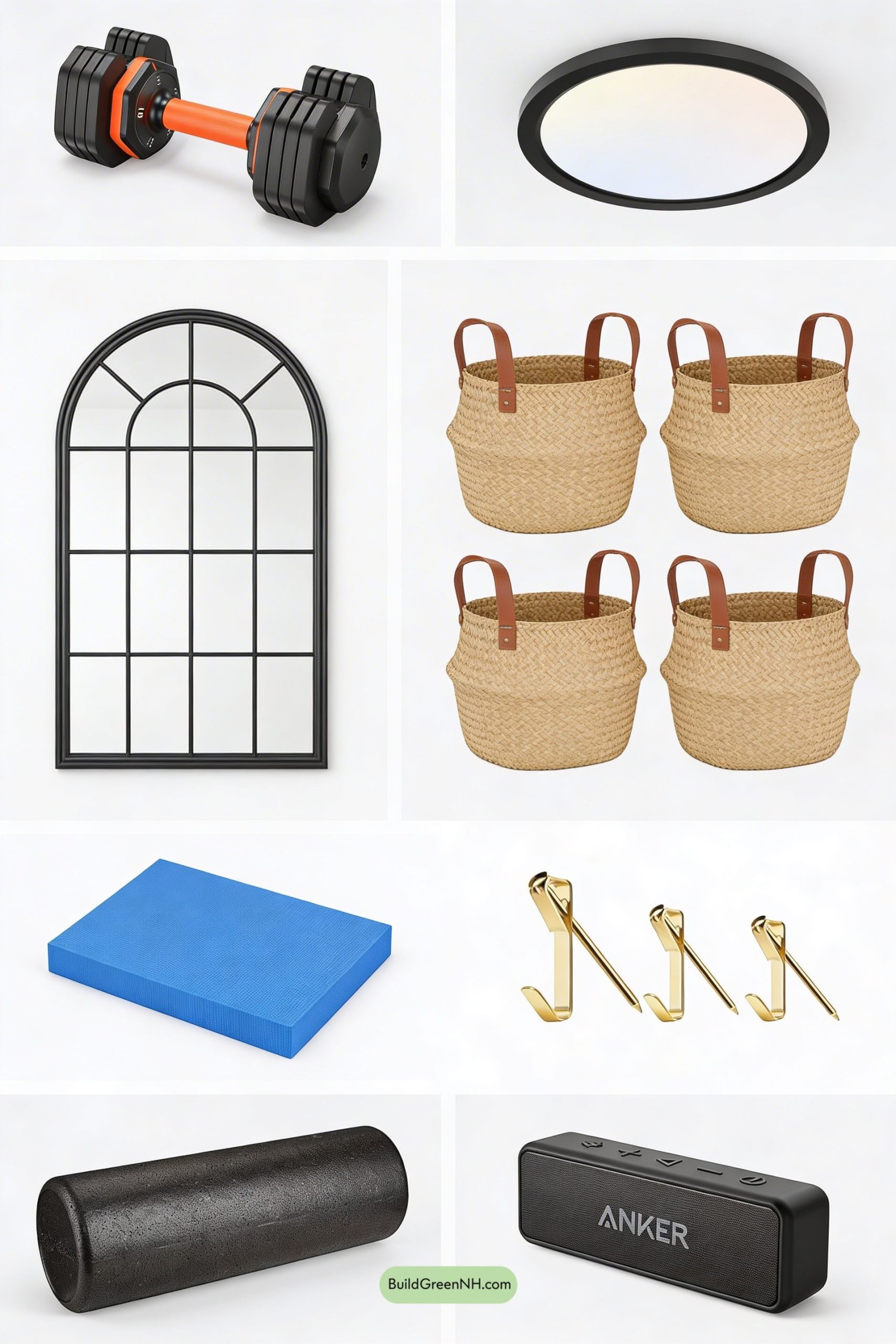 Moodboard for Coastal Calm Home Gym Retreat