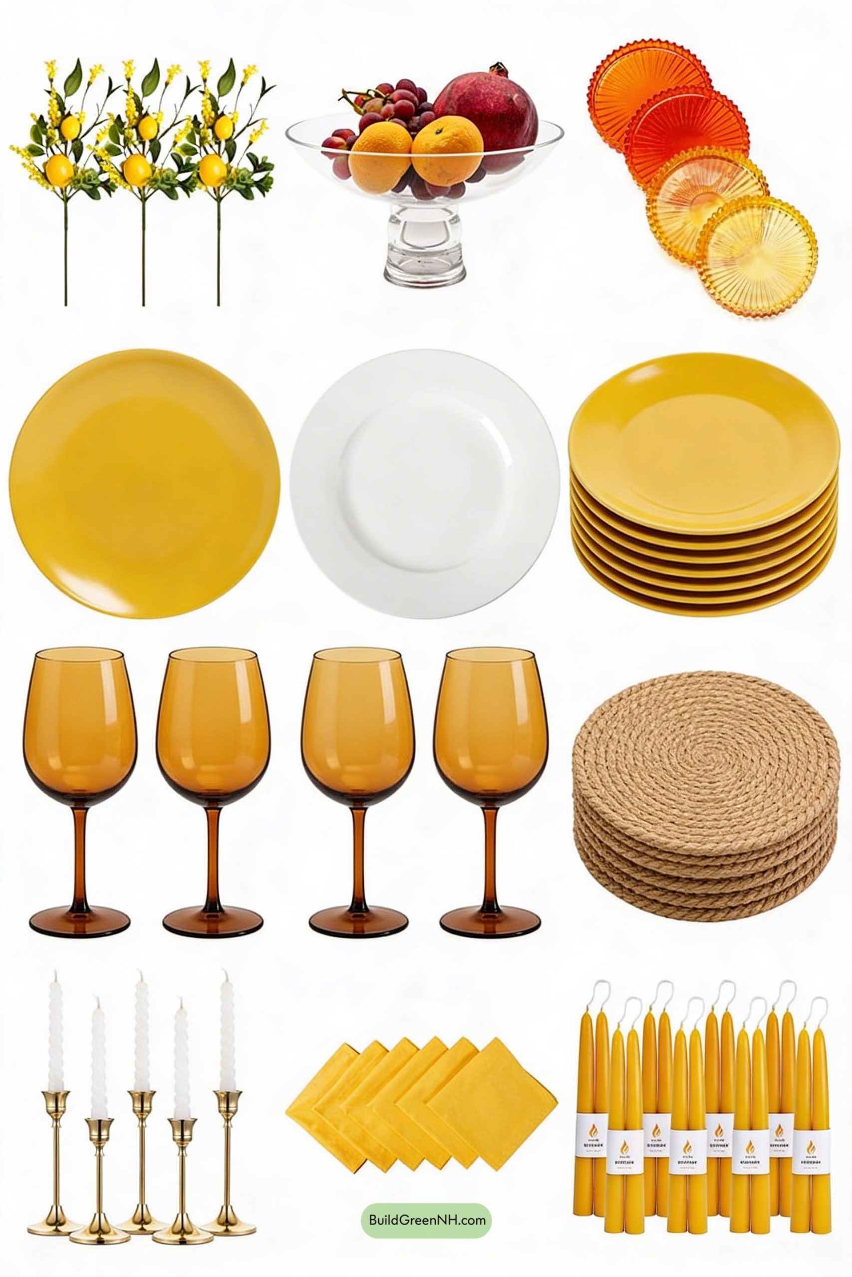 Moodboard for Citrus Candlelight on a Garden Table