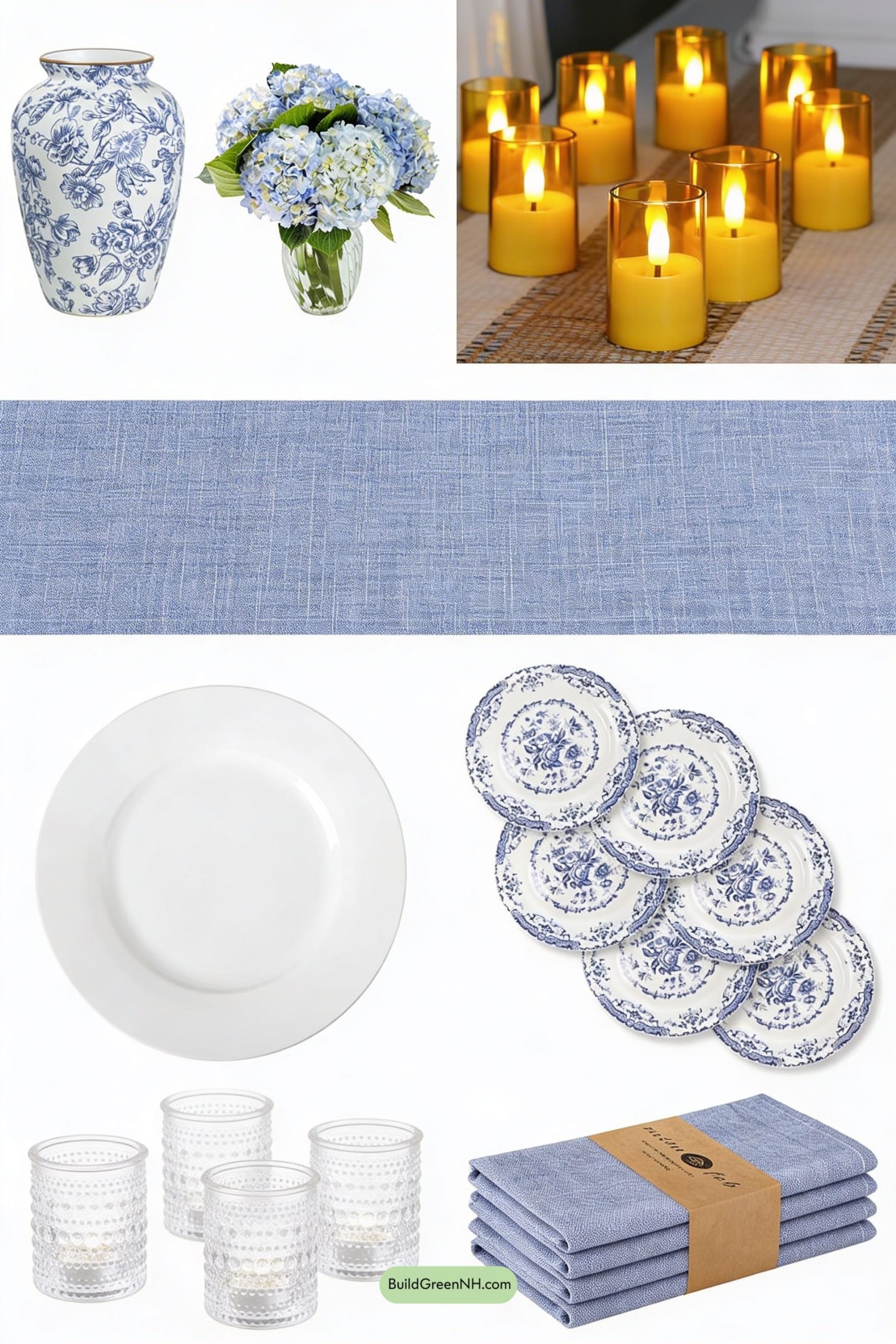 Moodboard for Chinoiserie Twilight Hydrangea Table Setting