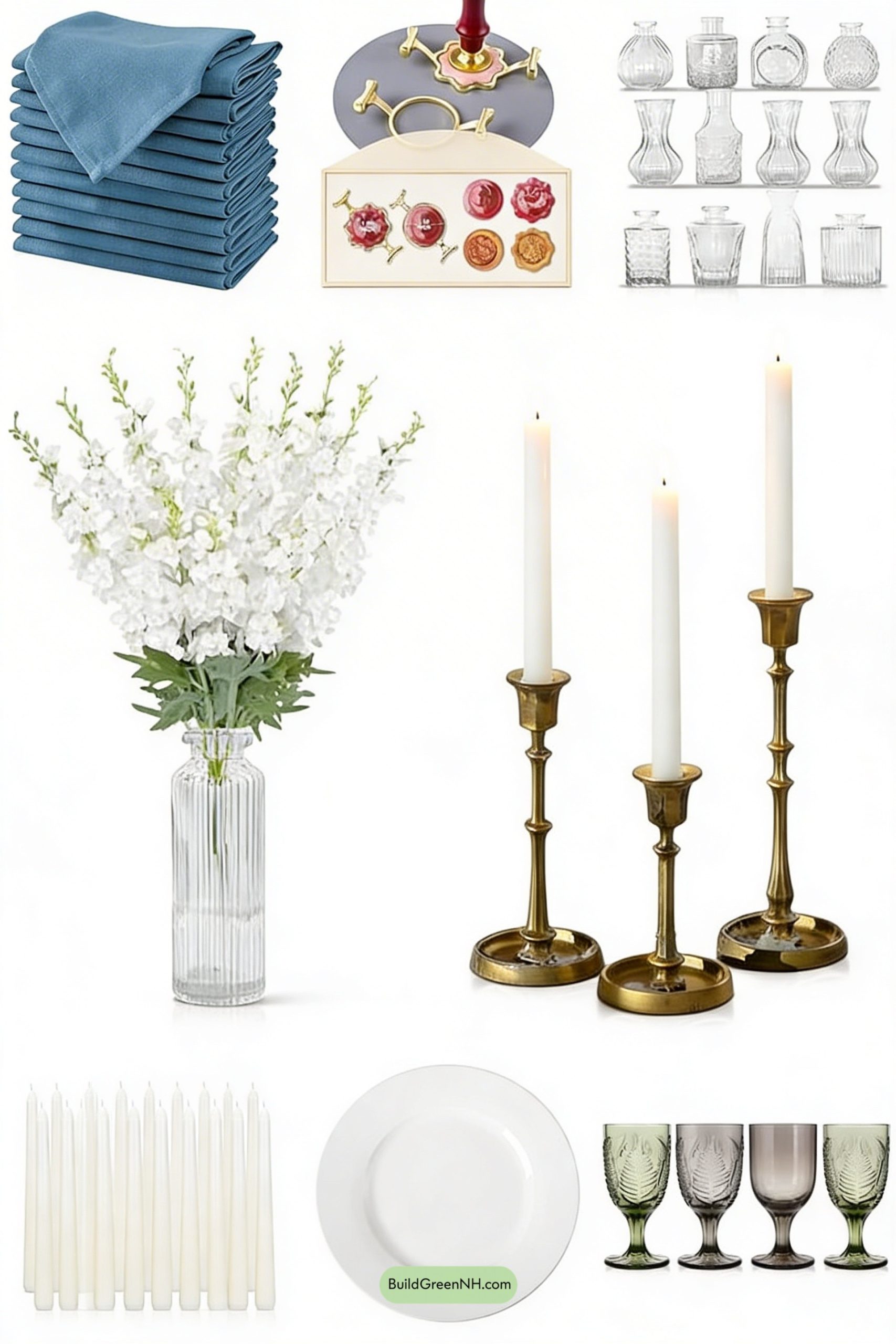 Moodboard for Bookish Botanicals, Candlelit Spring Table