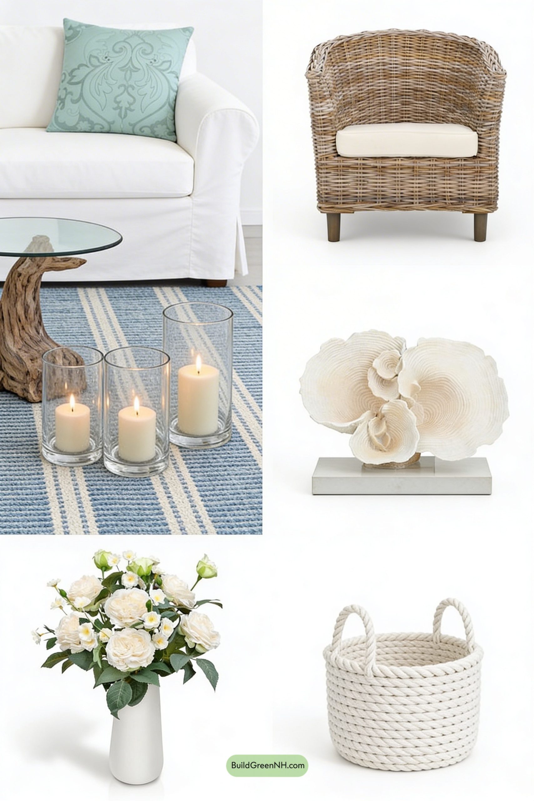 Moodboard for Sea-Glass Spring Lounge by the Shore