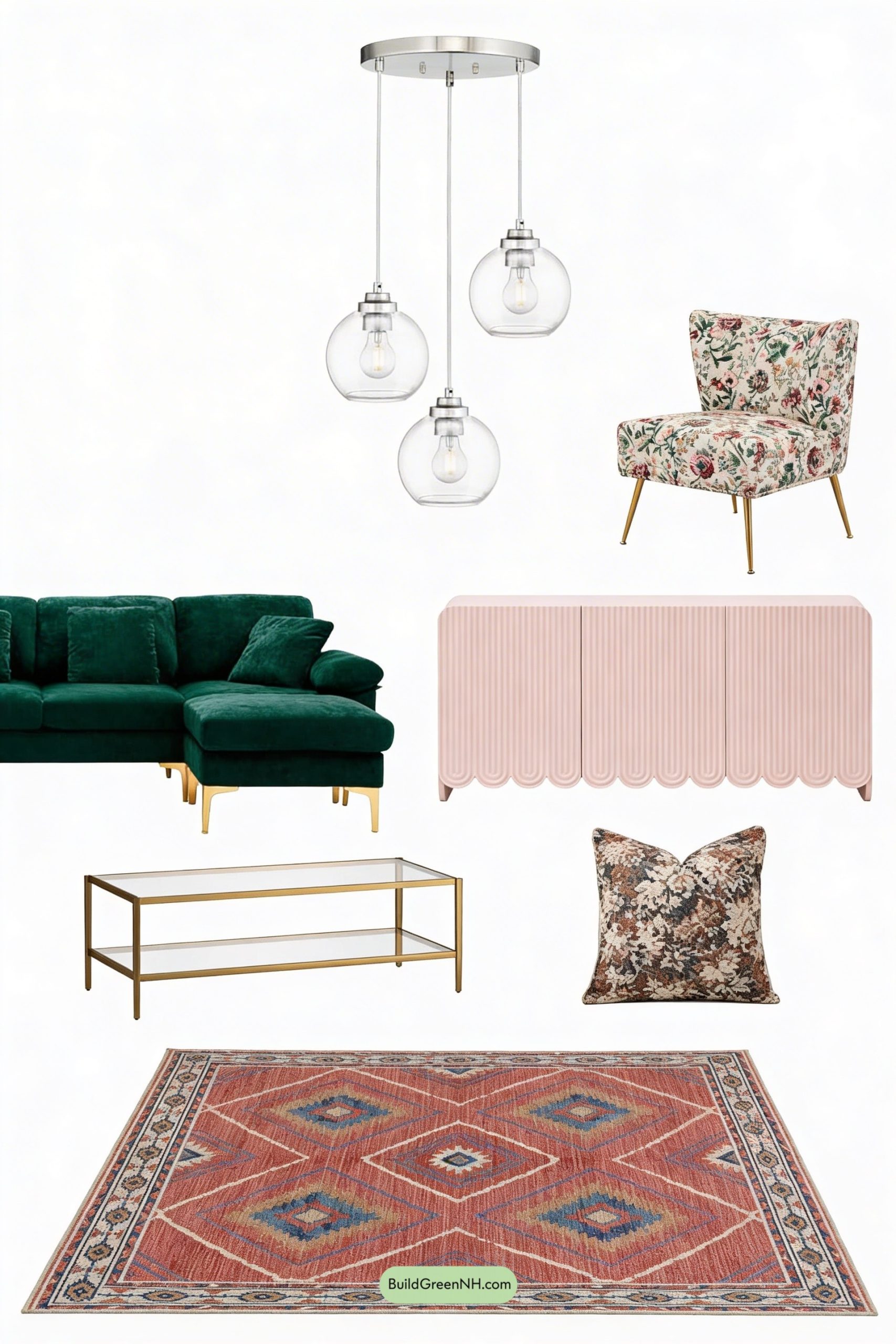 Moodboard for Bloom-Filled Salon with Modern Edge