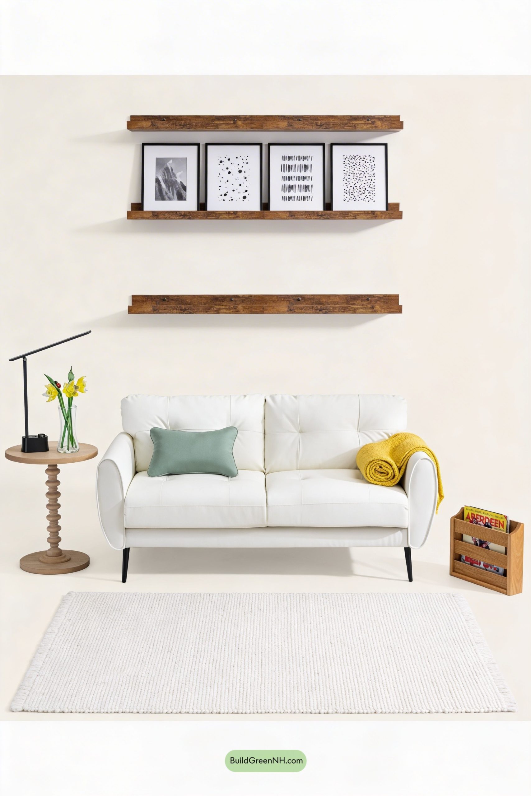 Moodboard for Crisp White Lounge with Lemon Pop