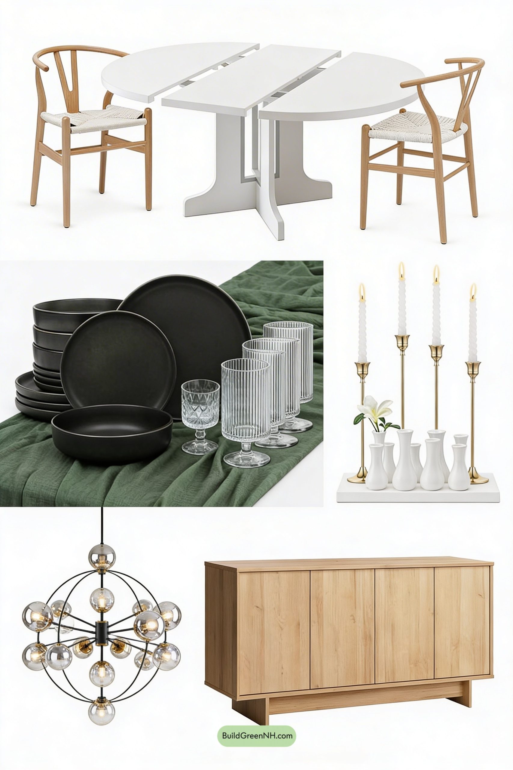 Moodboard for Airy Spring Dining in Soft Neutrals