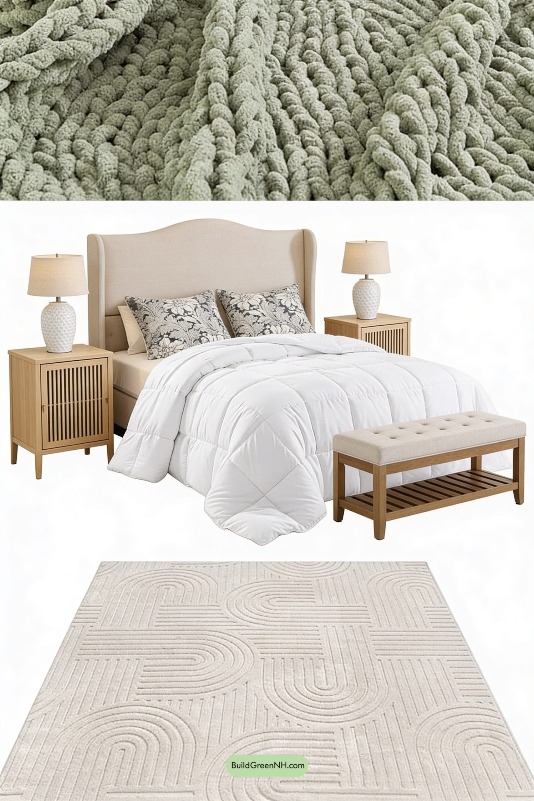 Moodboard for Soft Spring Bedroom with Floral Layers