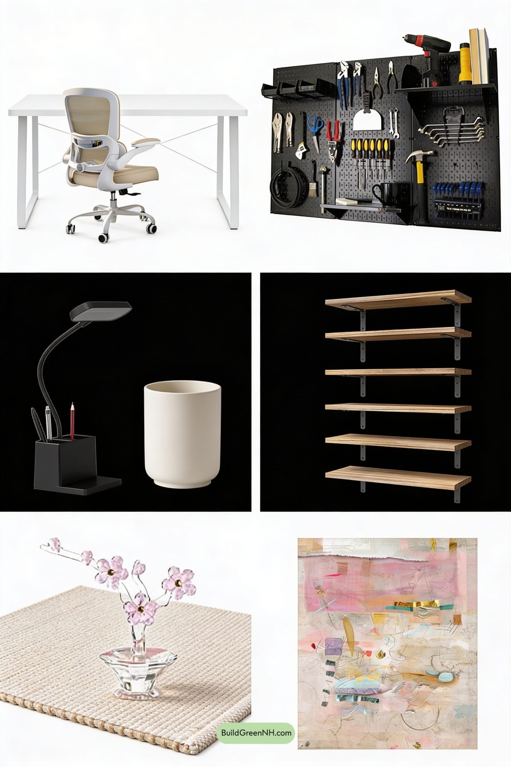 Moodboard for Sage-Green Spring Reset Home Office