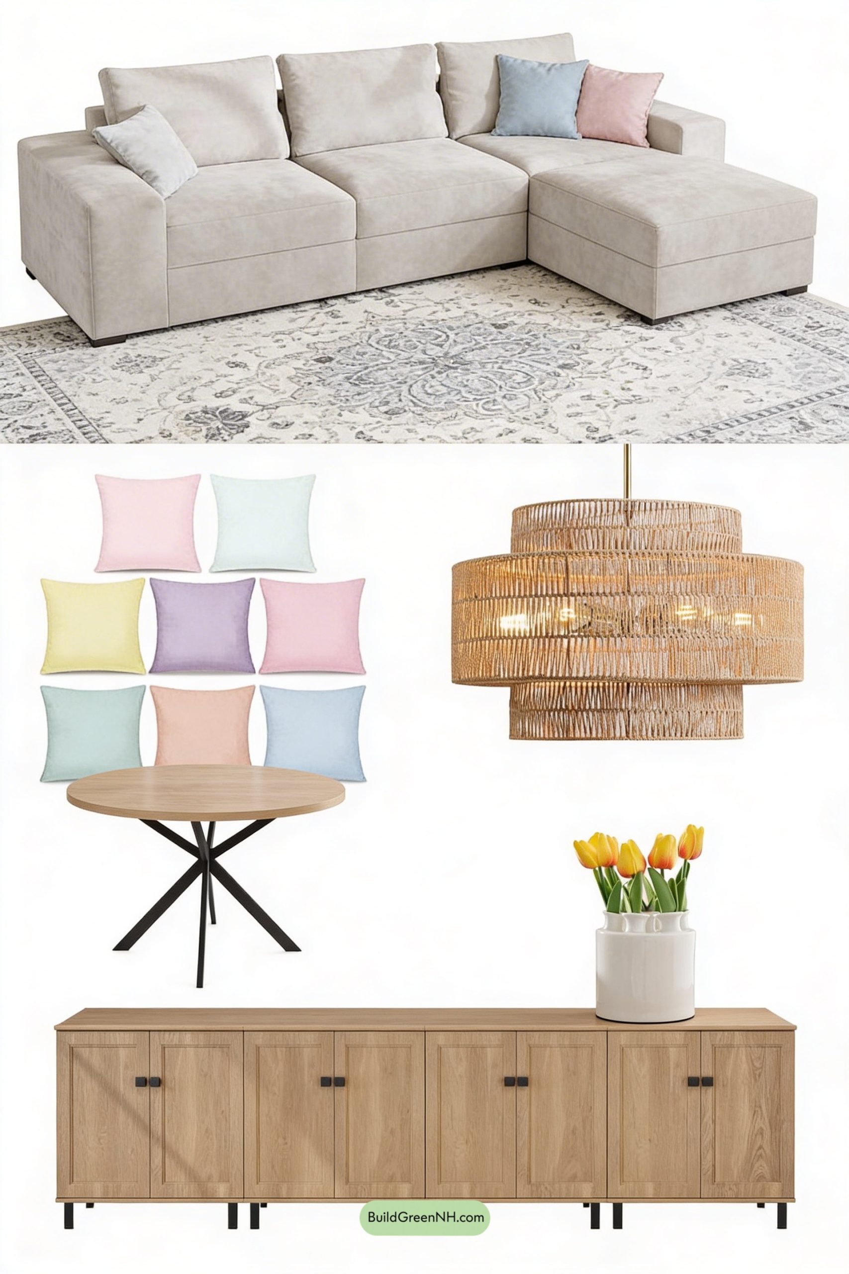 Moodboard for Pastel Pop, Light Wood Harmony