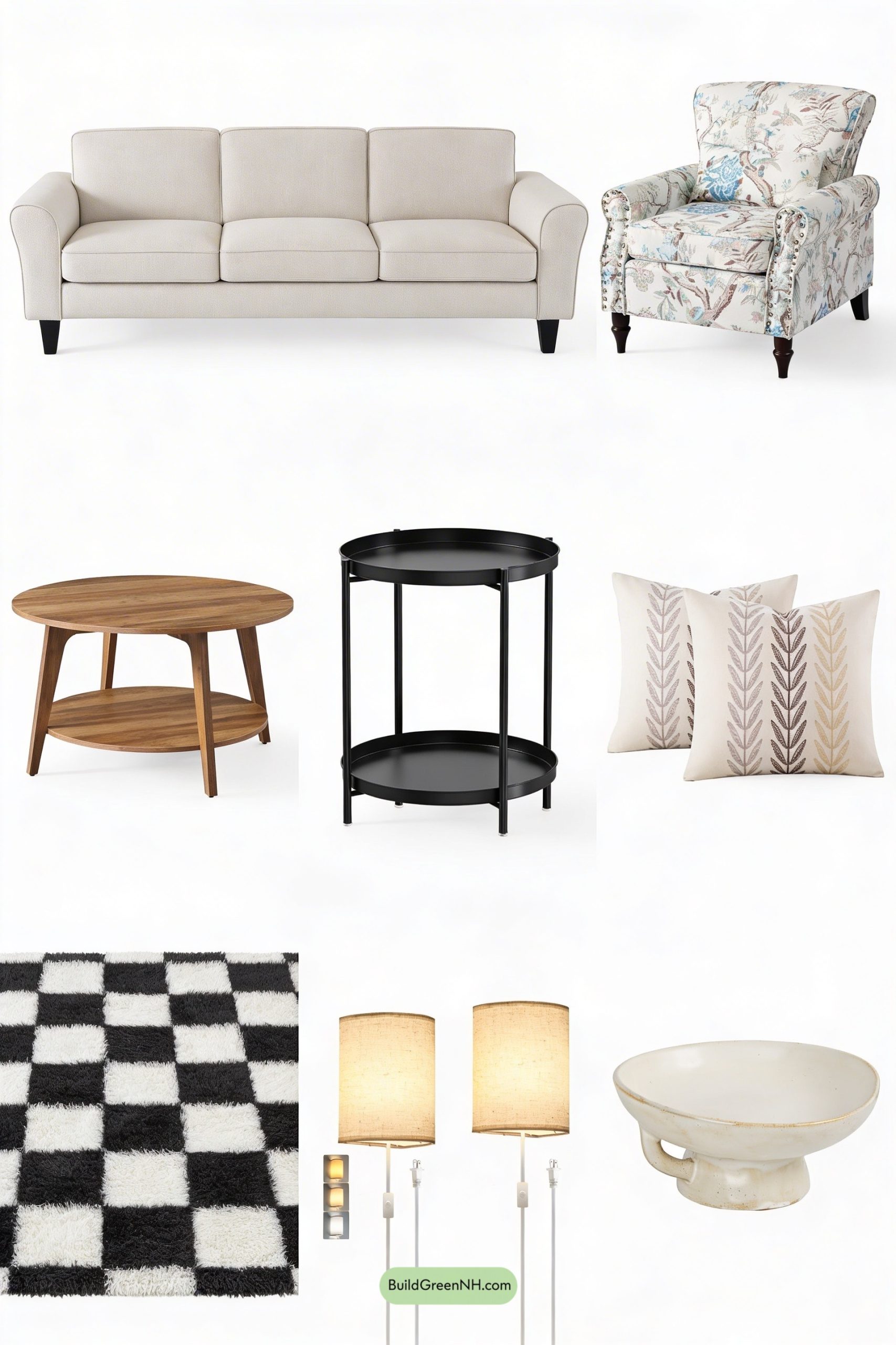 Moodboard for Checkerboard Chic With Spring Blooms