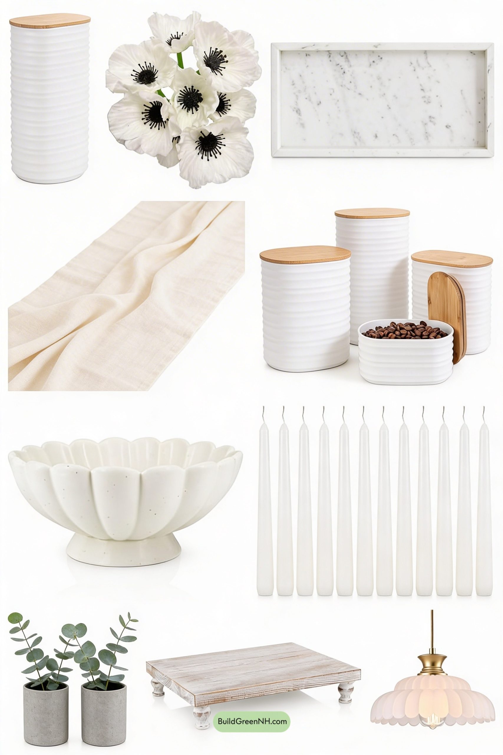 Moodboard for Tonal White Spring Kitchen Layers