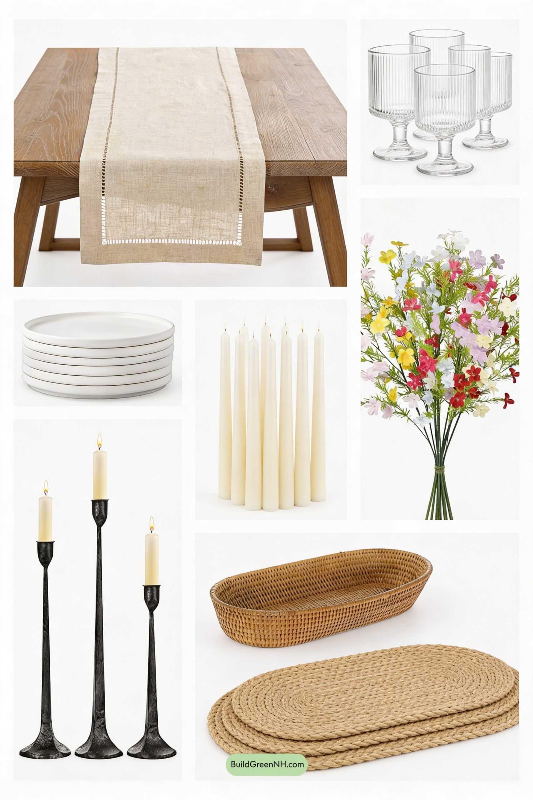 Moodboard for Meadow-Stem Brunch on Rustic Oak