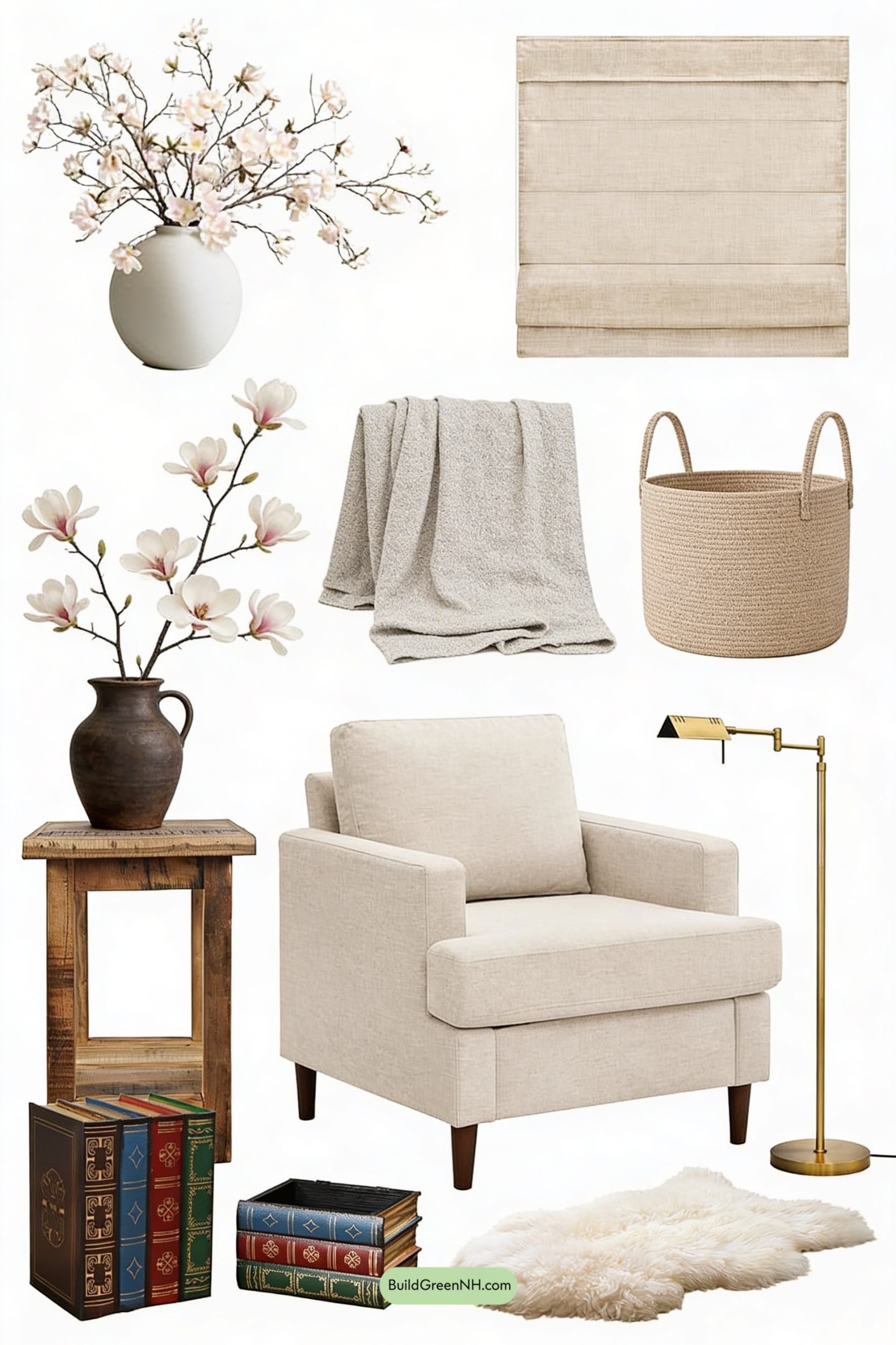 Moodboard for Spring-Soft Rustic Window Reading Nook