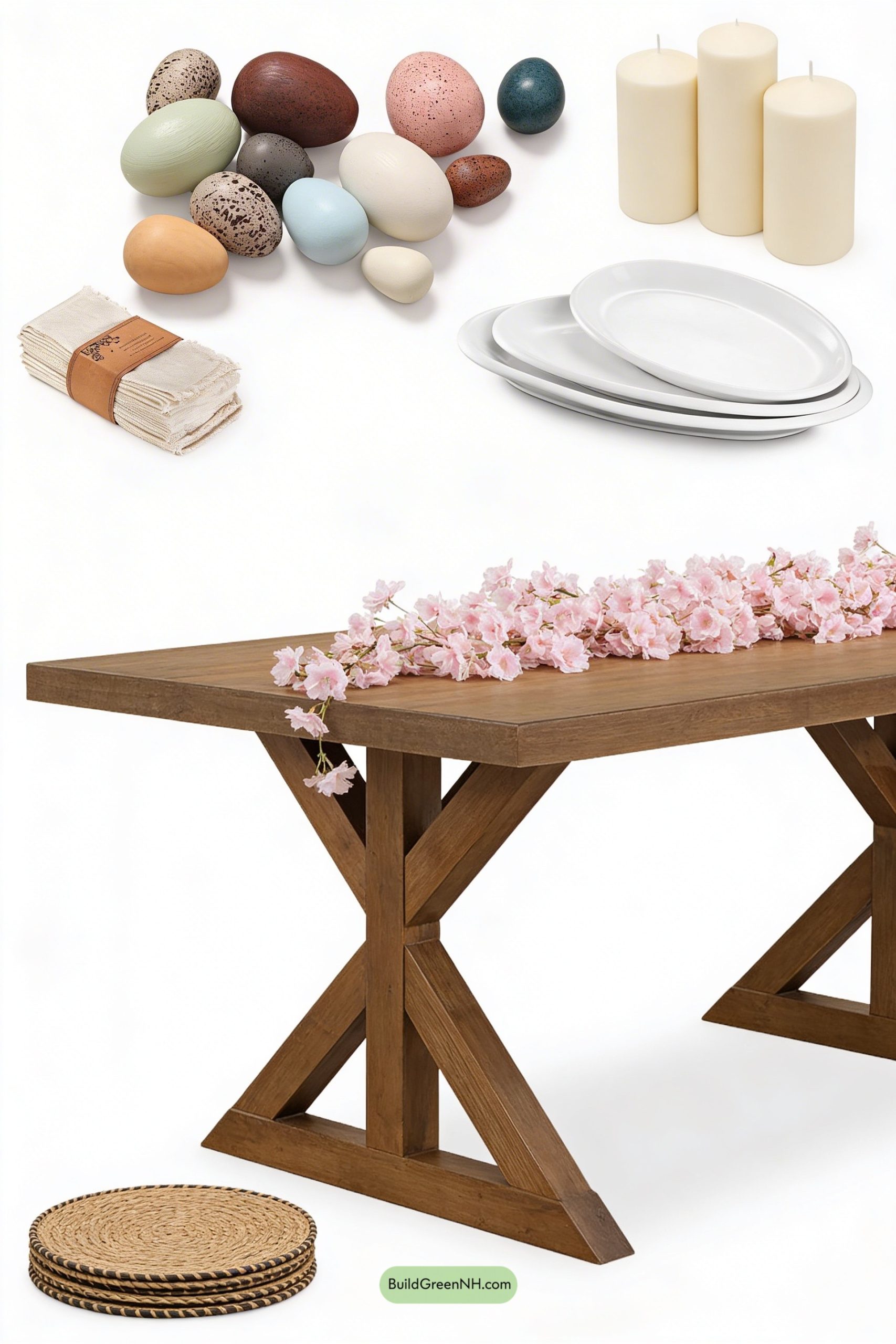 Moodboard for Blossom-Soft Easter on Rustic Wood