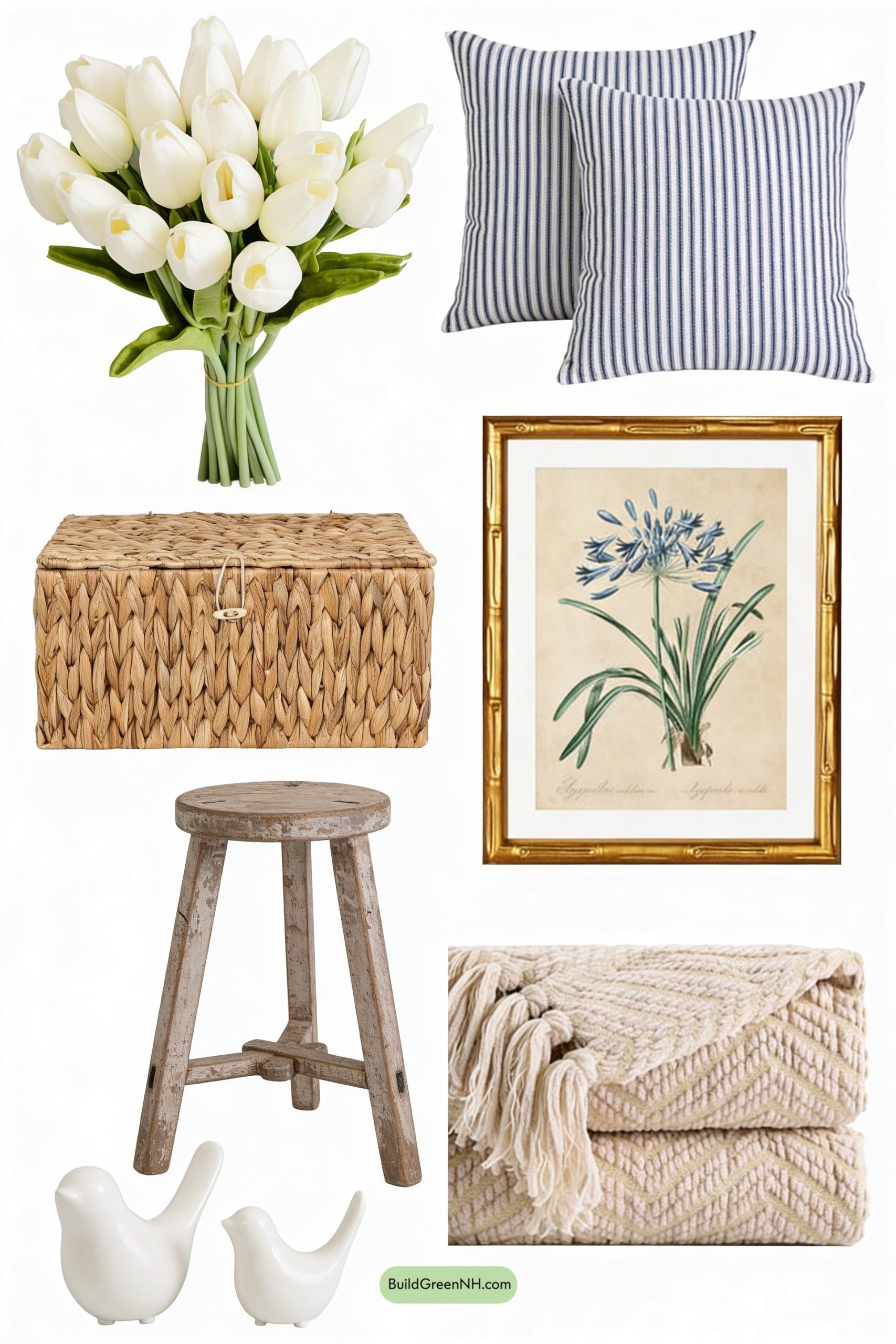 Moodboard for Sunlit Farmhouse Window Seat for Spring