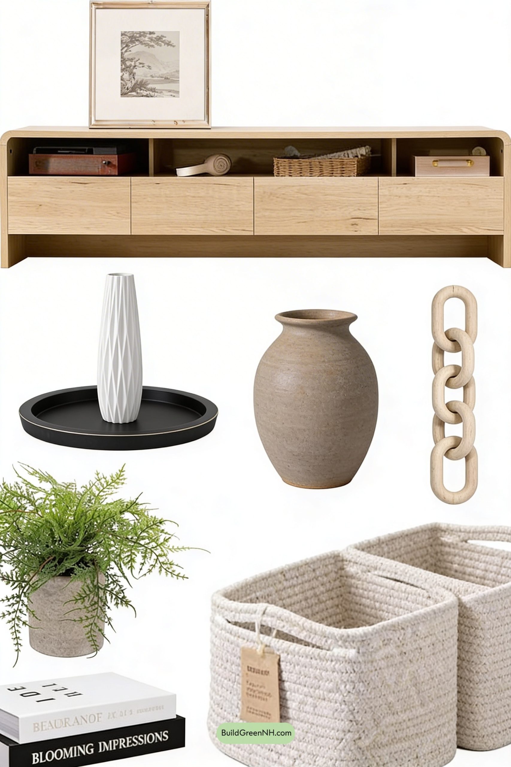 Moodboard for Spring-Ready Modern Farmhouse Media Wall