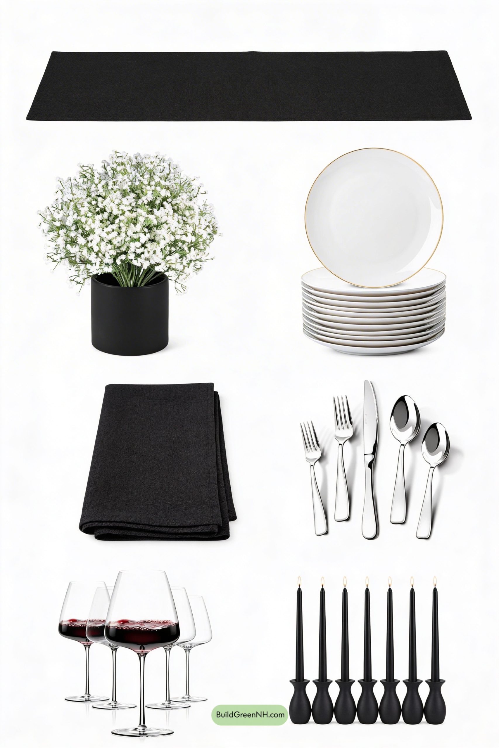 Moodboard for Baby’s Breath Meets Black-Tie Minimalism
