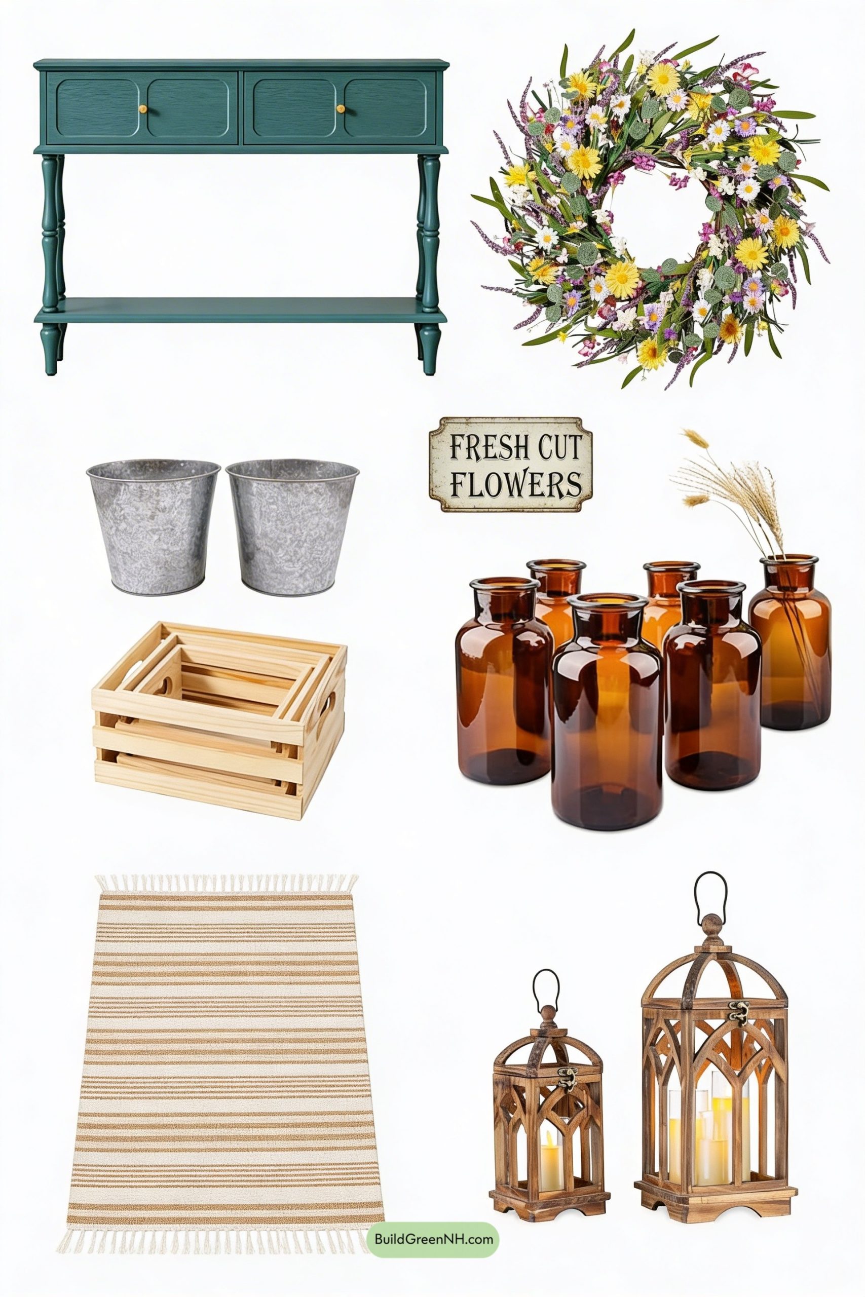 Moodboard for Turquoise Console Porch Flower Market
