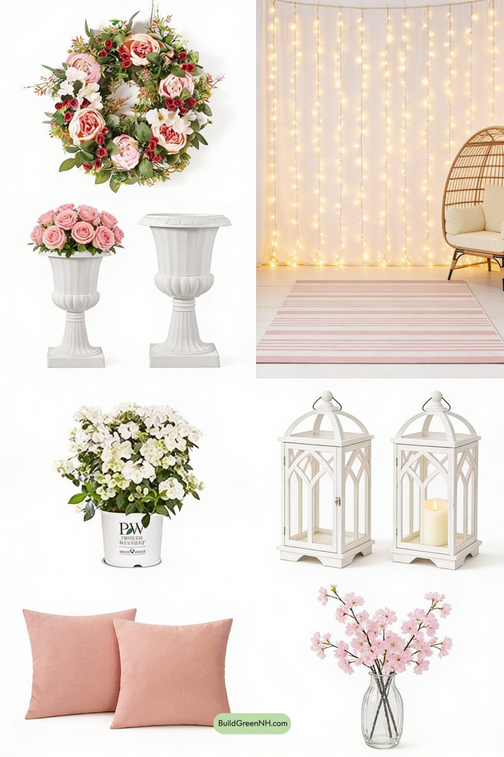 Moodboard for Blush Romance Porch with Twinkle Lights