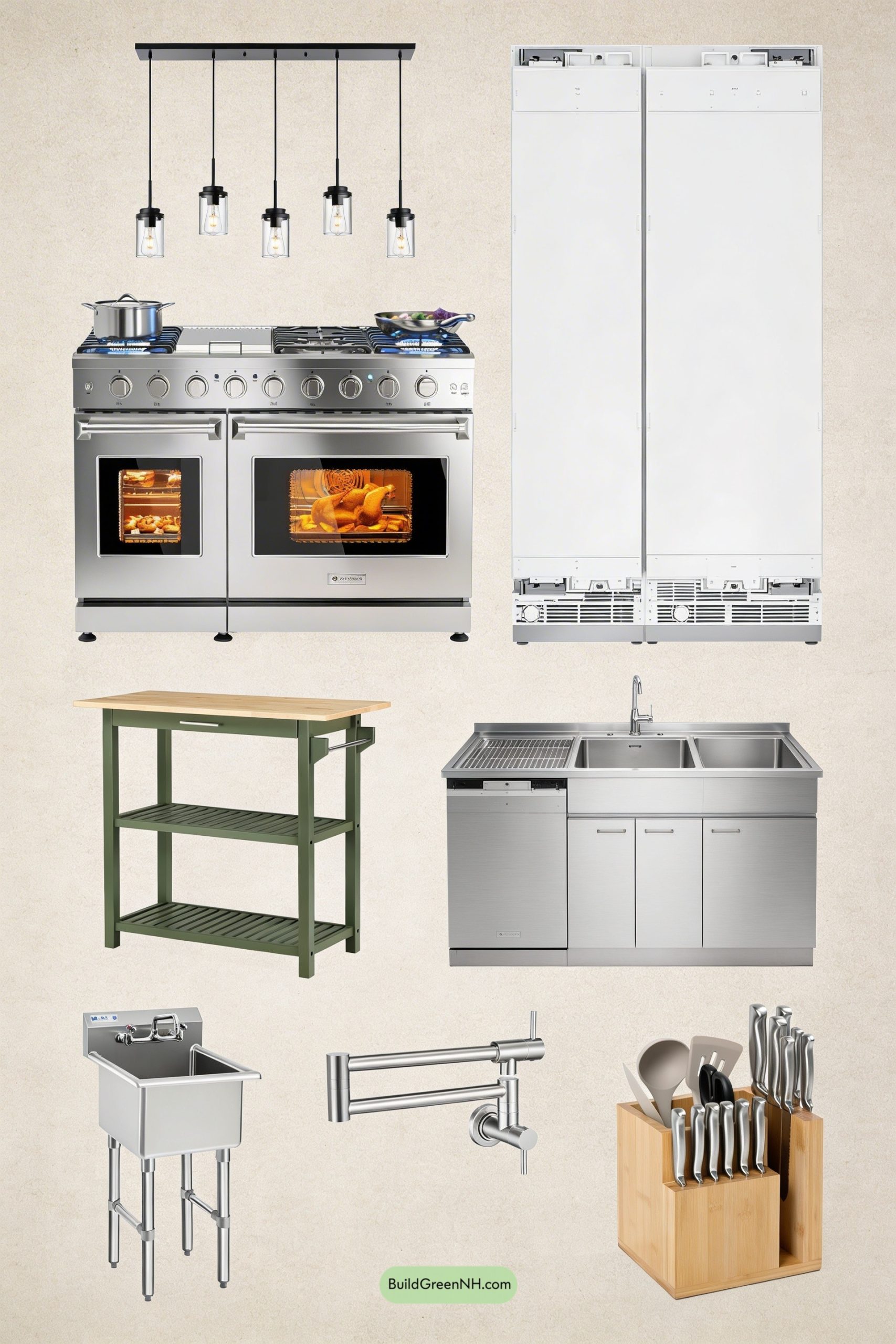 Moodboard for Chef-Grade Warmth in Walnut and Steel