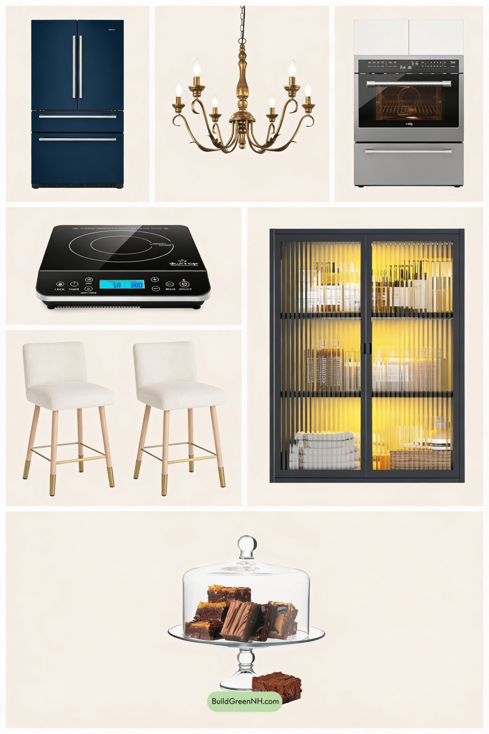 Moodboard for Parisian Marble Kitchen, Brass and Blue