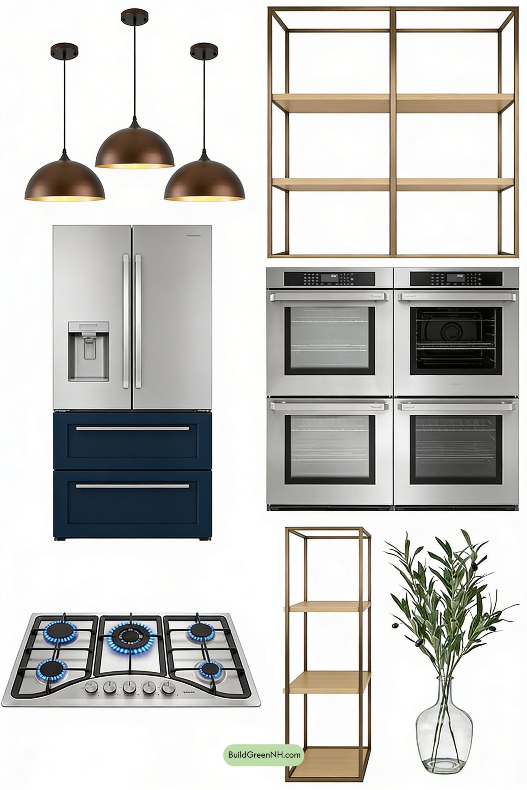 Moodboard for Firelit Stone Kitchen With Bronze Glow