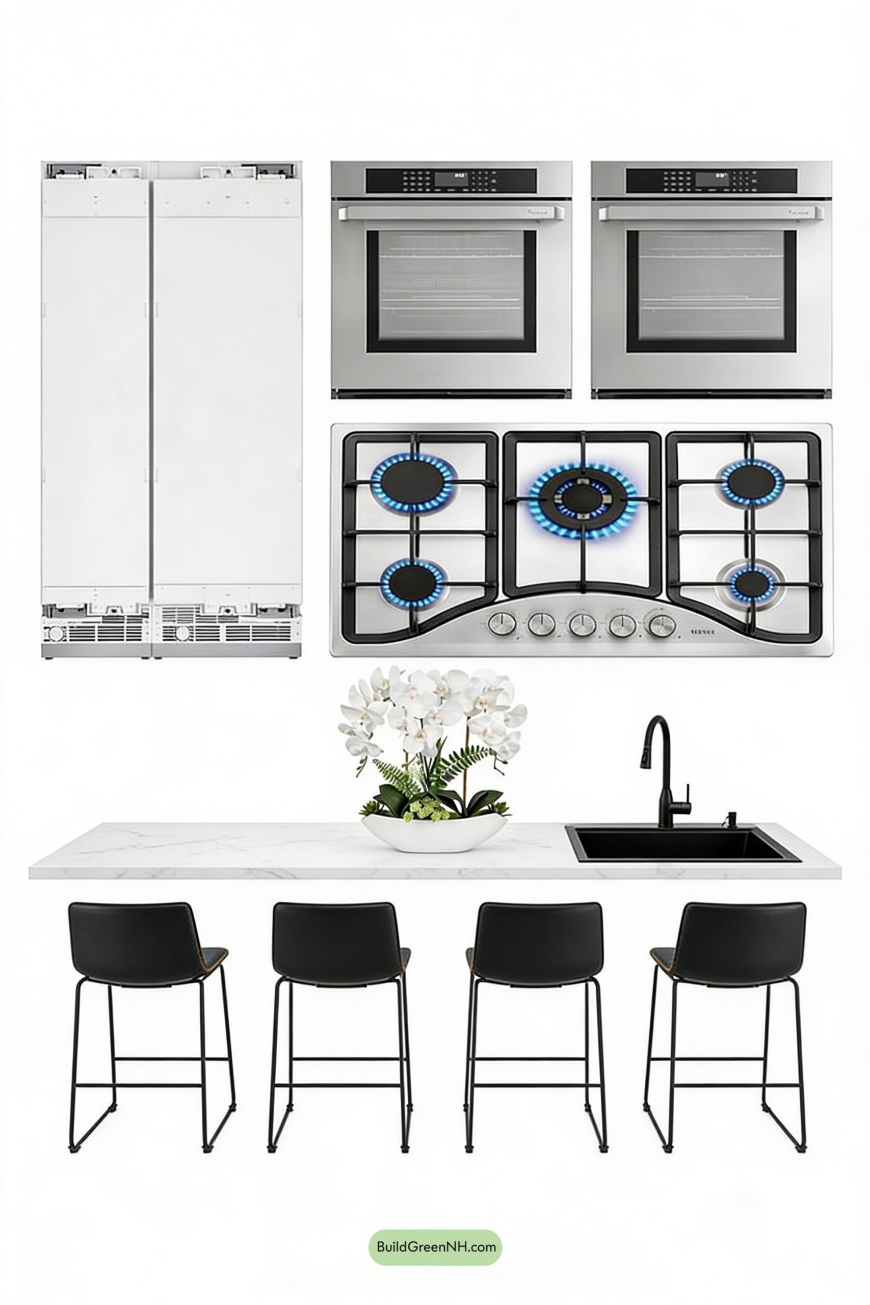 Moodboard for Midnight Stone Kitchen, Spotlighted to Perfection