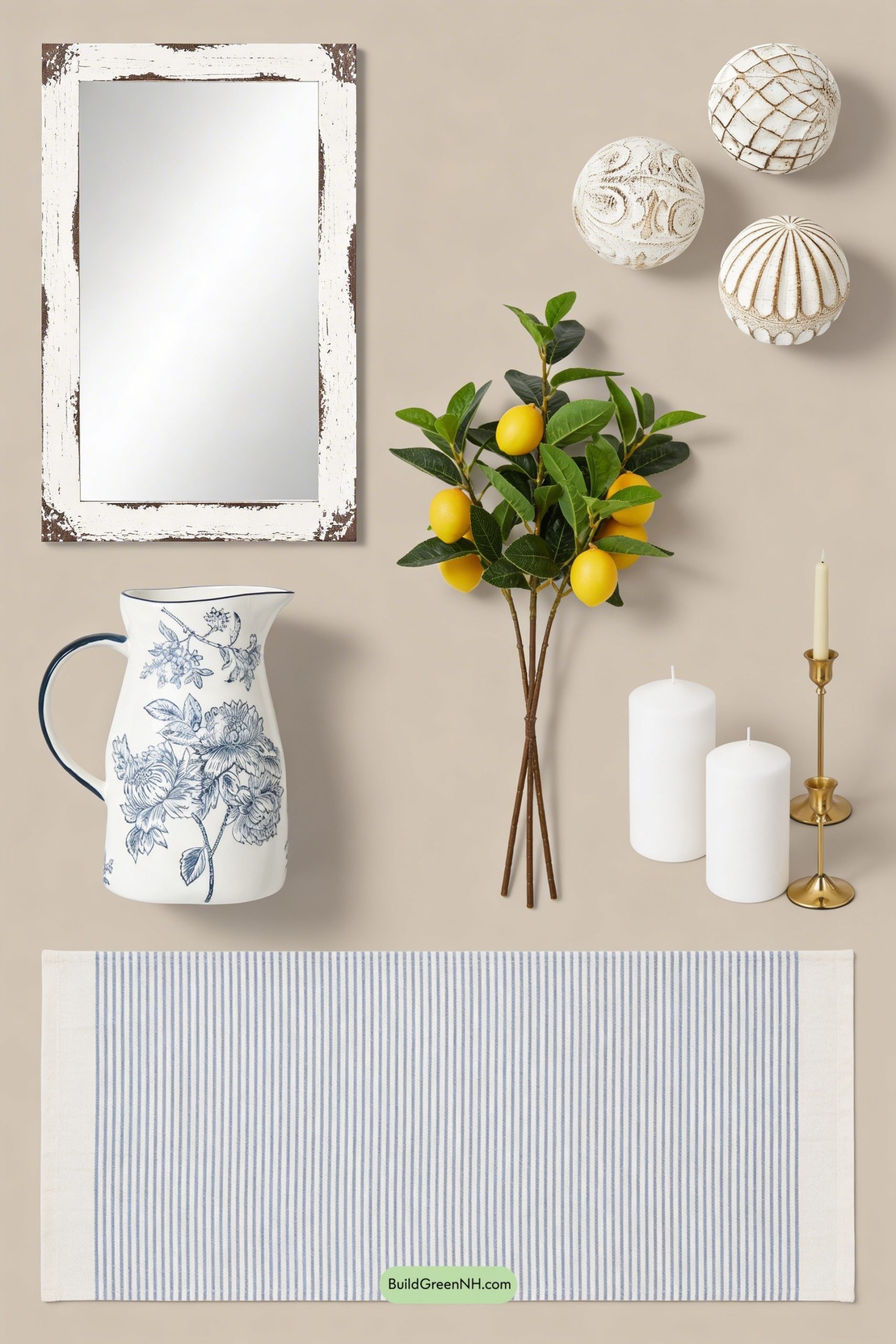 Moodboard for Lemon-Branched Spring Mantel Glow