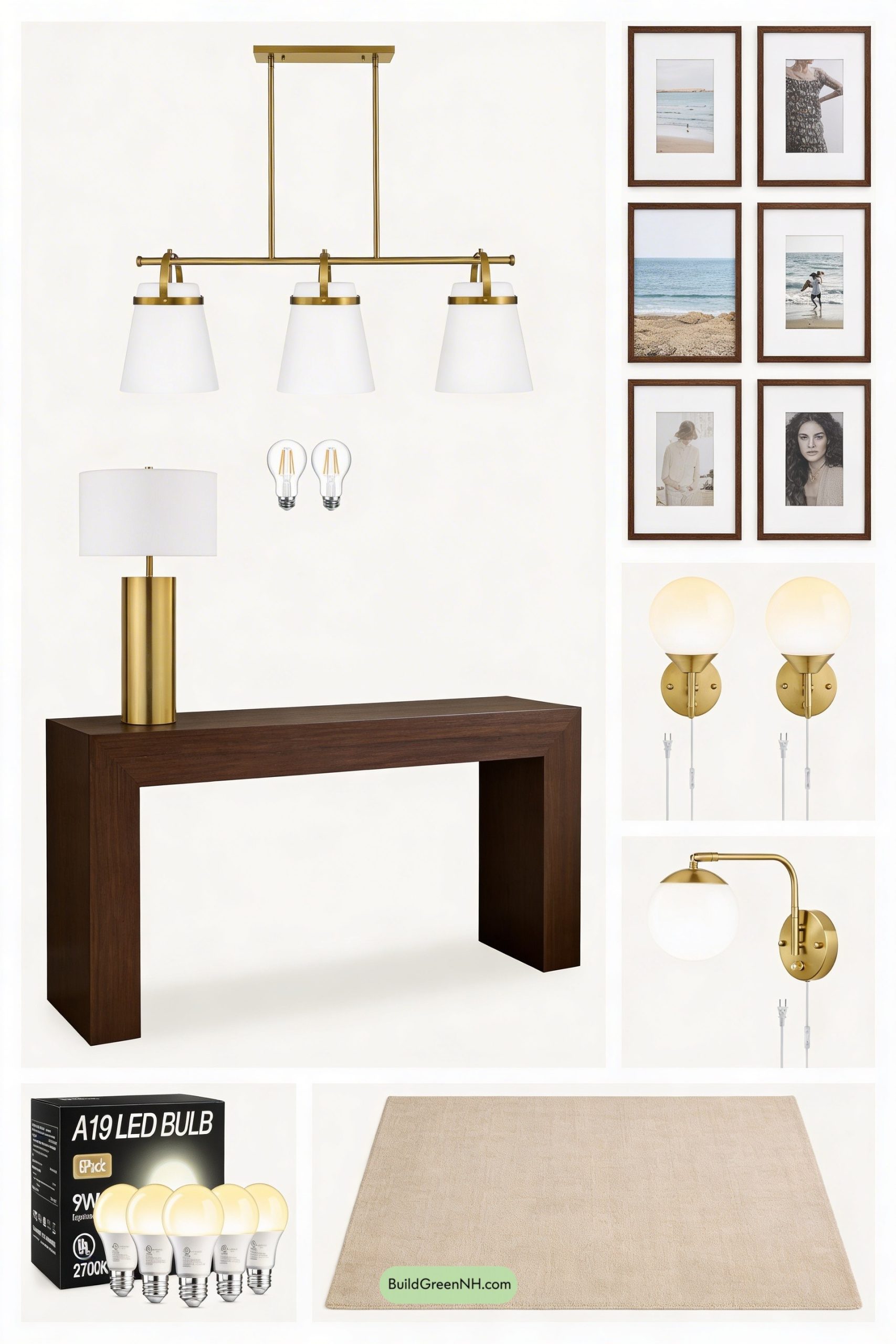 Moodboard for Brass Linear Glow with Gallery Symmetry