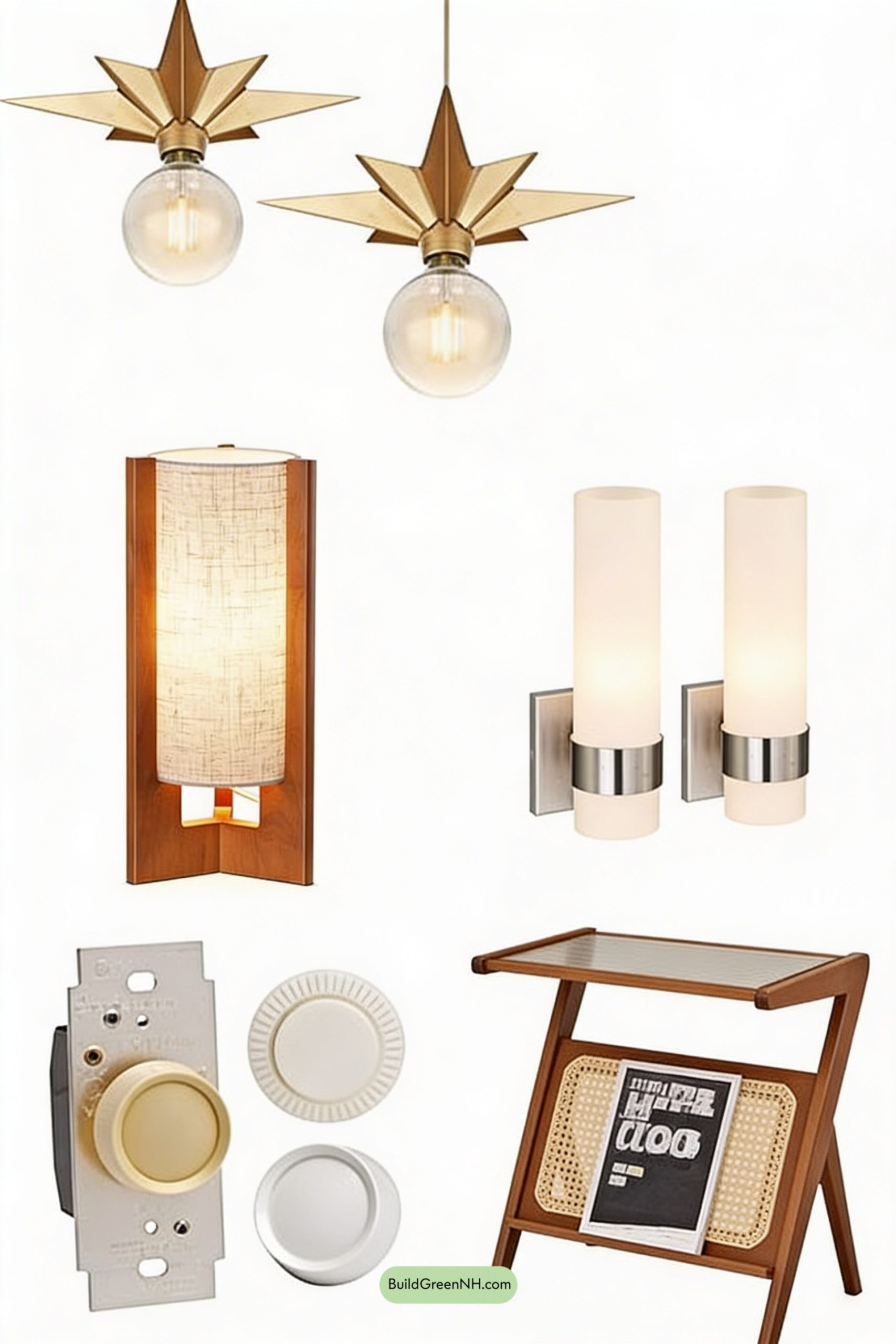 Moodboard for Starburst Ceiling Lights, Soft Mid-Century Glow