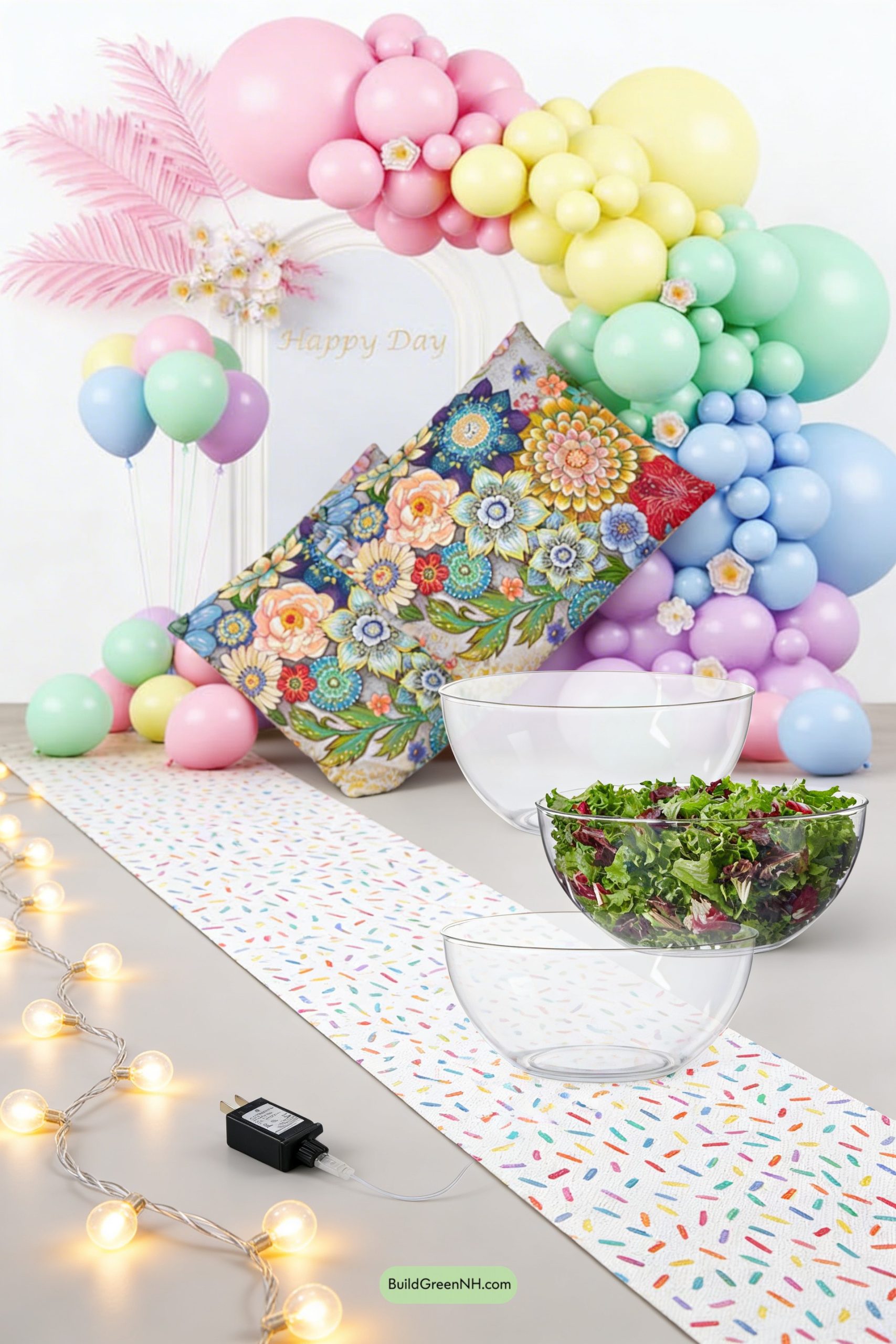 Moodboard for Pastel Balloon Rainbow, Bunny-Approved Lounge