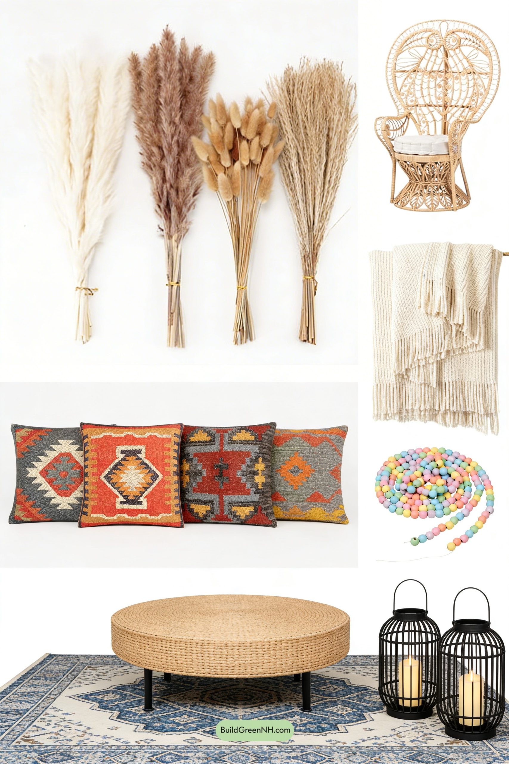 Moodboard for Boho Easter Corner in Warm Neutrals