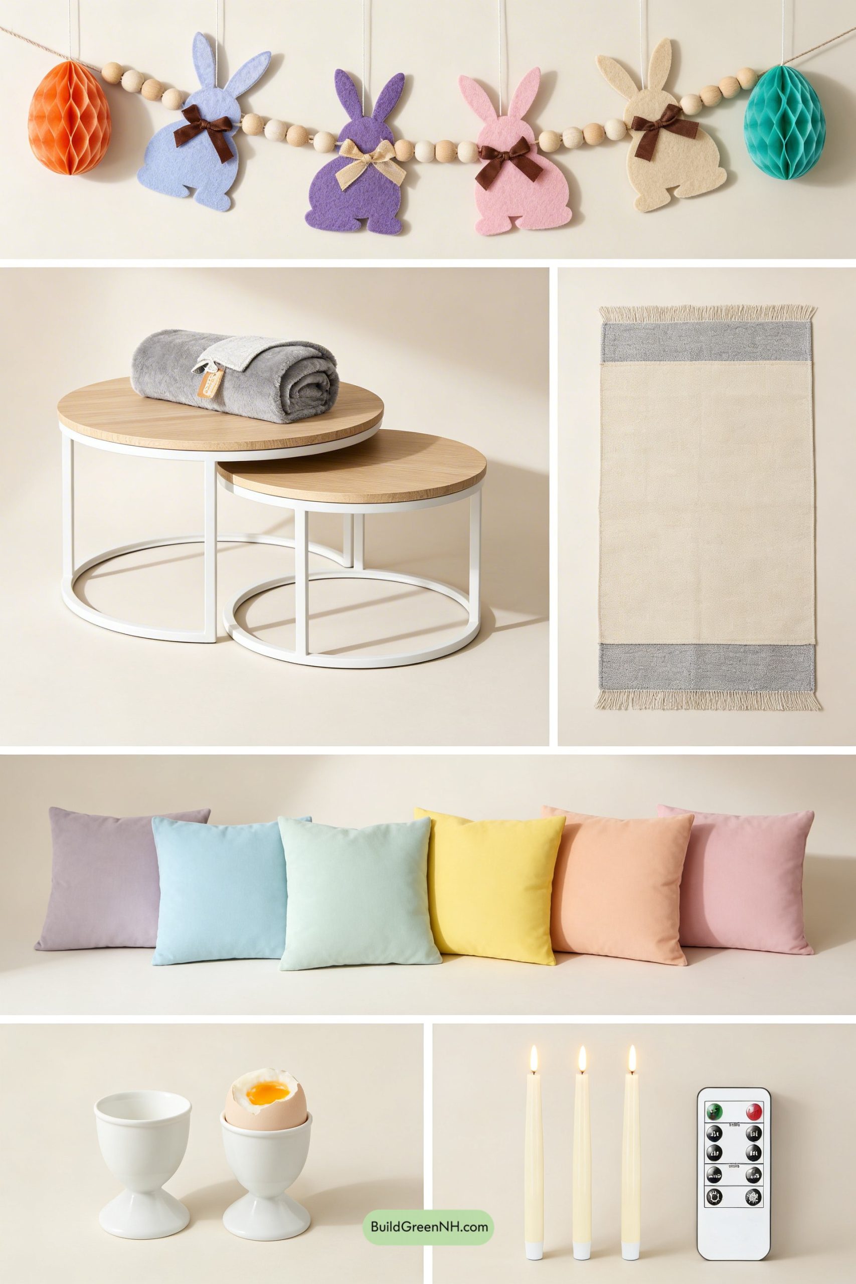 Moodboard for Pastel Paper Eggs, Soft Nordic Calm