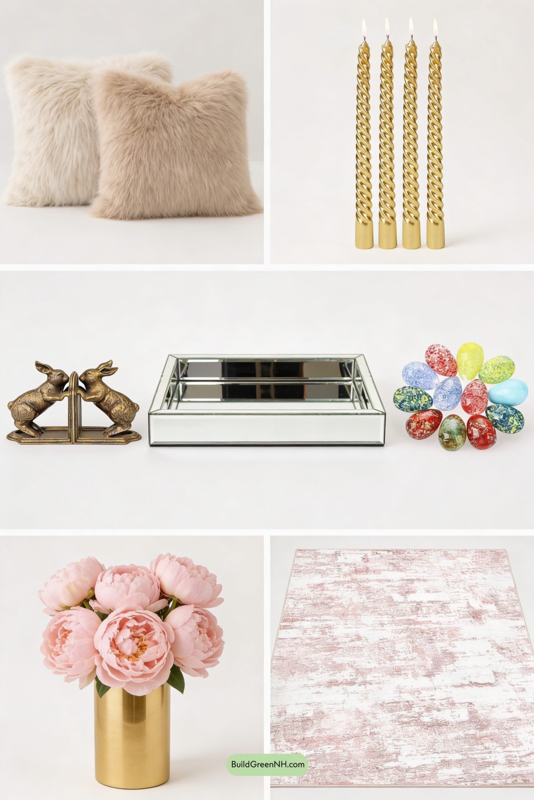 Moodboard for Blush-and-Gold Easter Lounge Glow