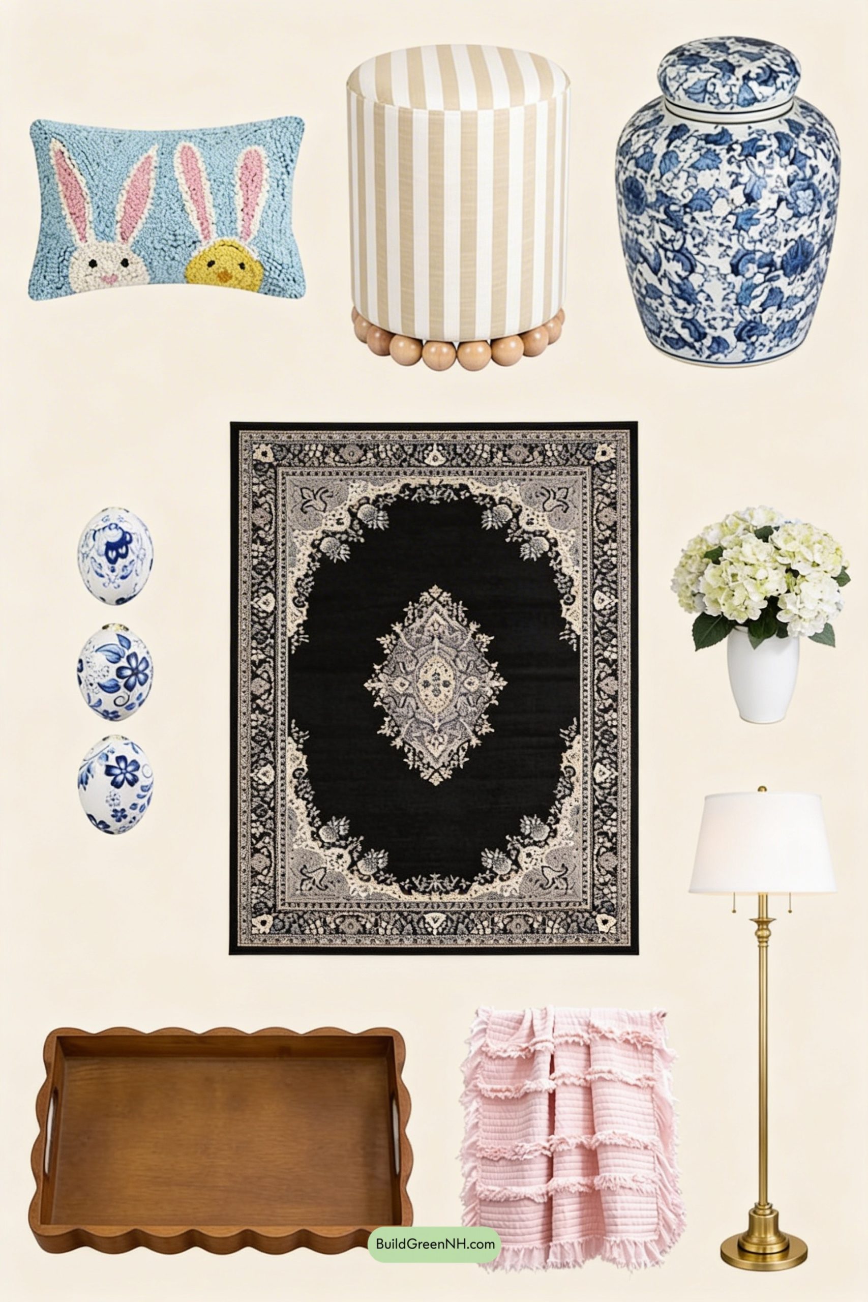 Moodboard for Bunnies, Chintz, and Blue Porcelain Easter