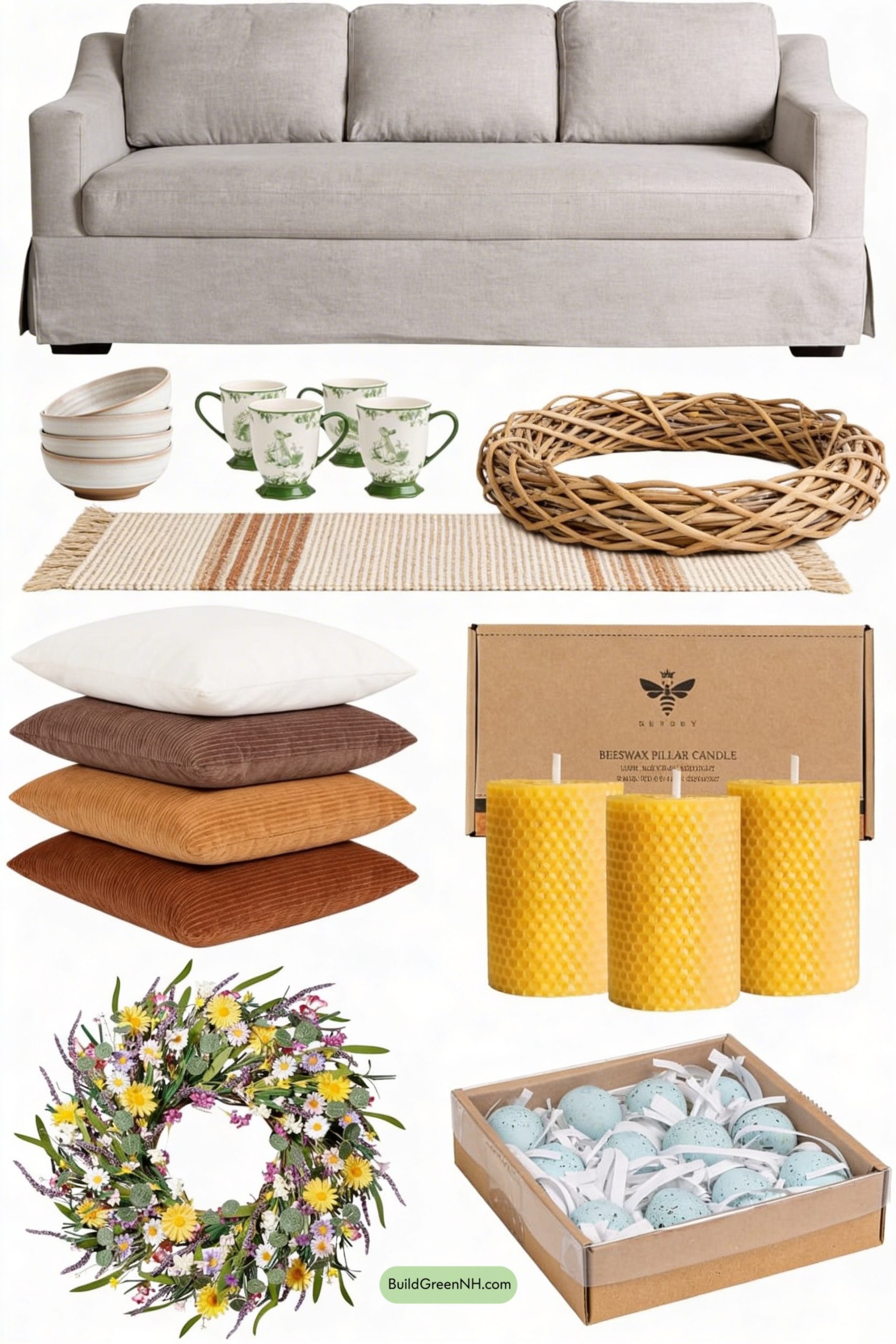 Moodboard for Foraged-Chic Easter in Soft Neutrals