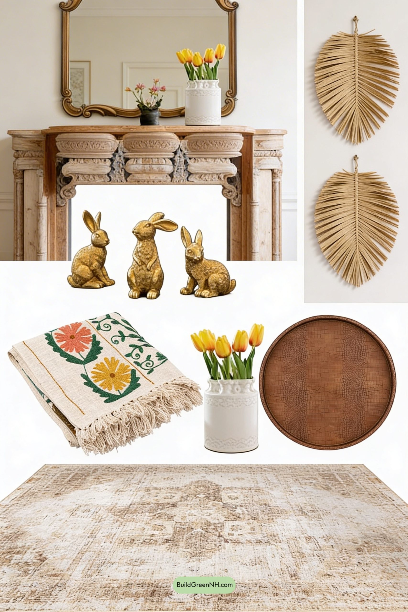 Moodboard for Global Easter Mantel, Bold and Breezy