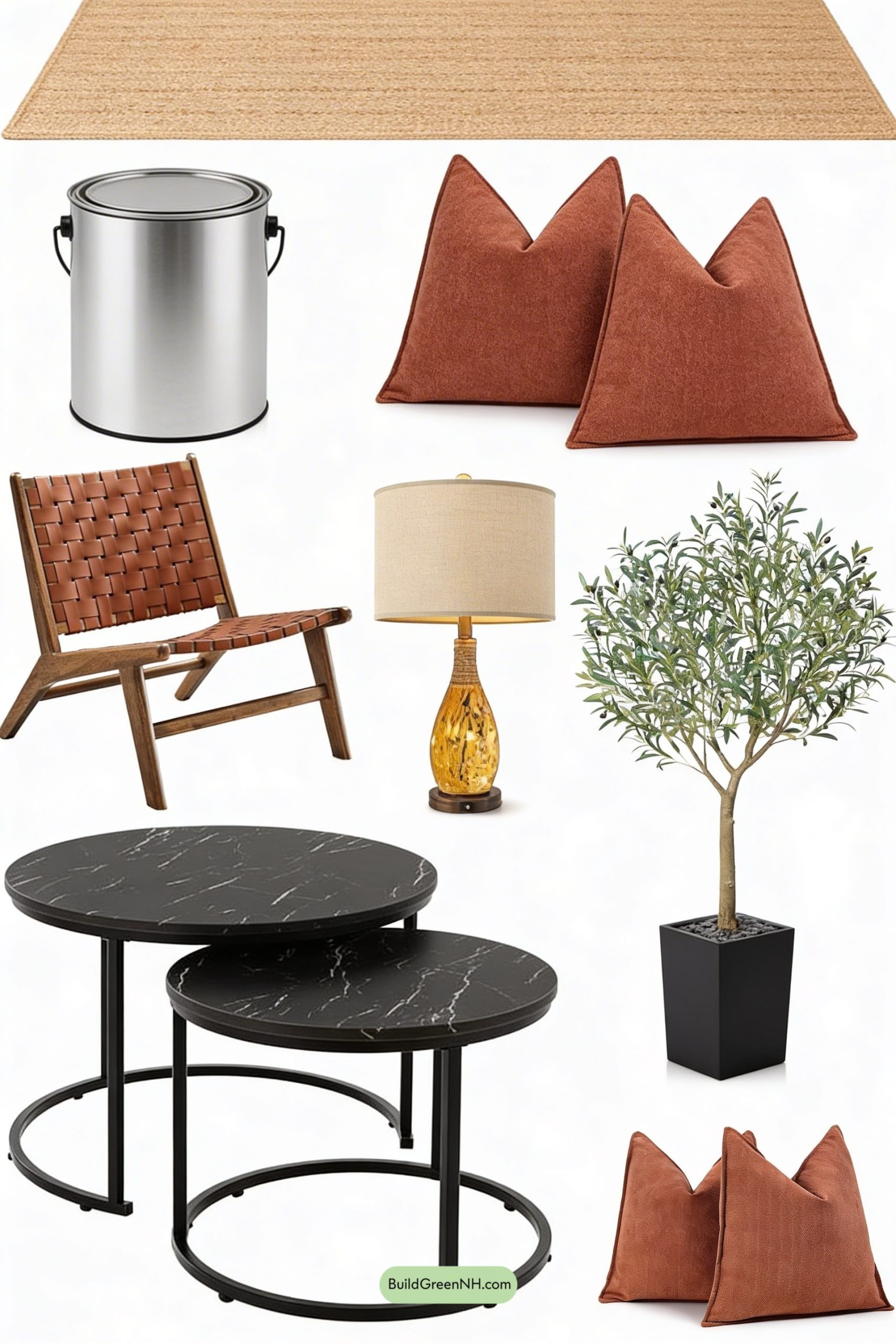 Moodboard for Terracotta Walls, Bone-White Trim, Easy Glow