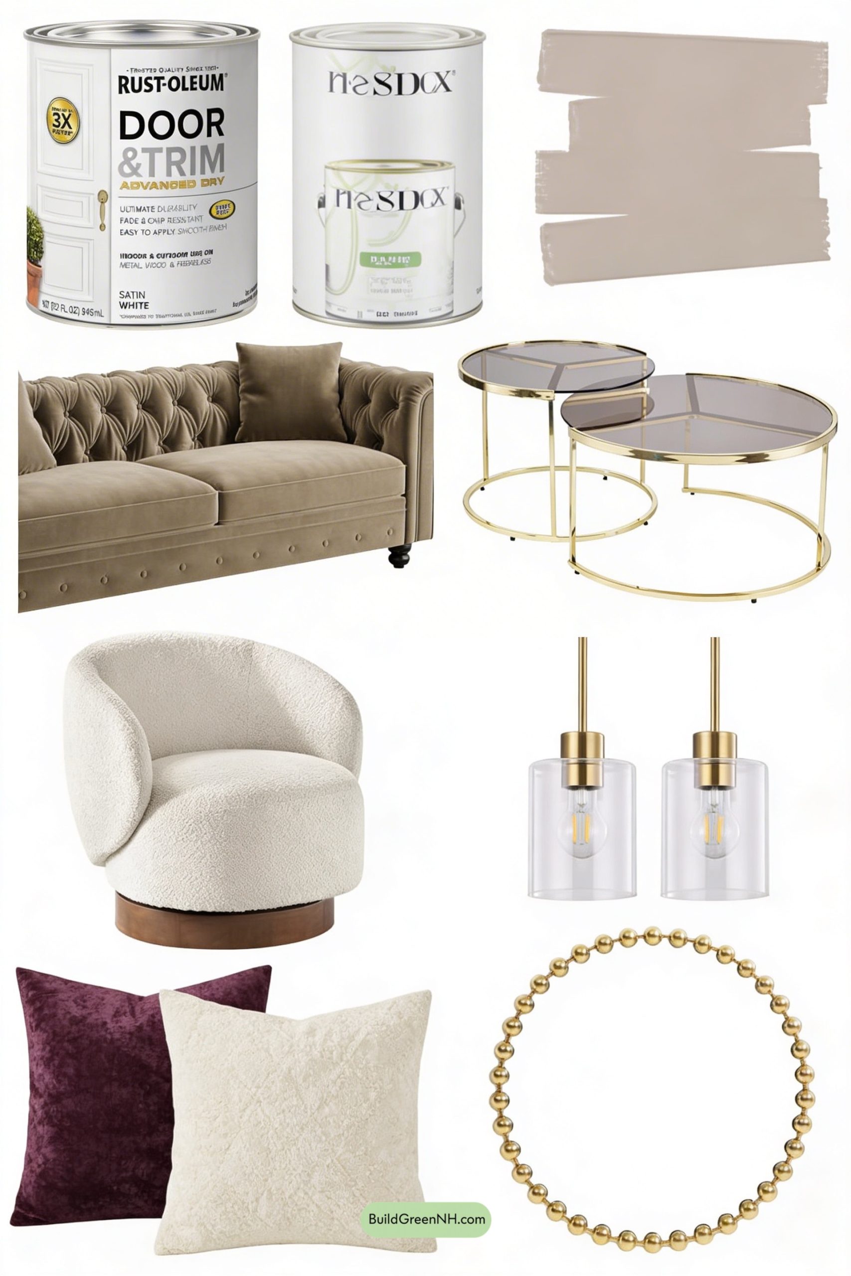 Moodboard for Smoky Plum Meets Warm Greige Glow