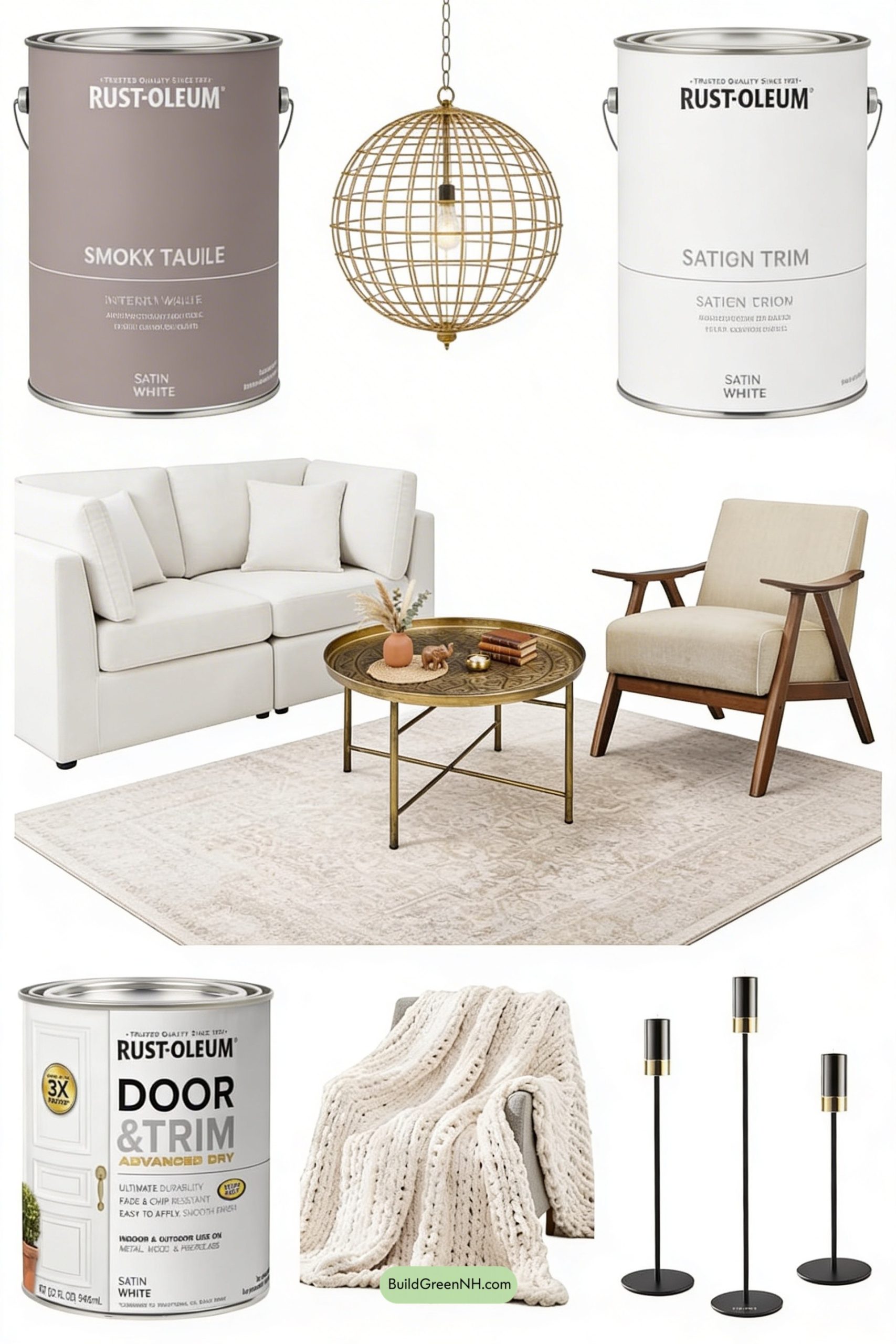 Moodboard for Taupe Calm, Black Fireplace Drama