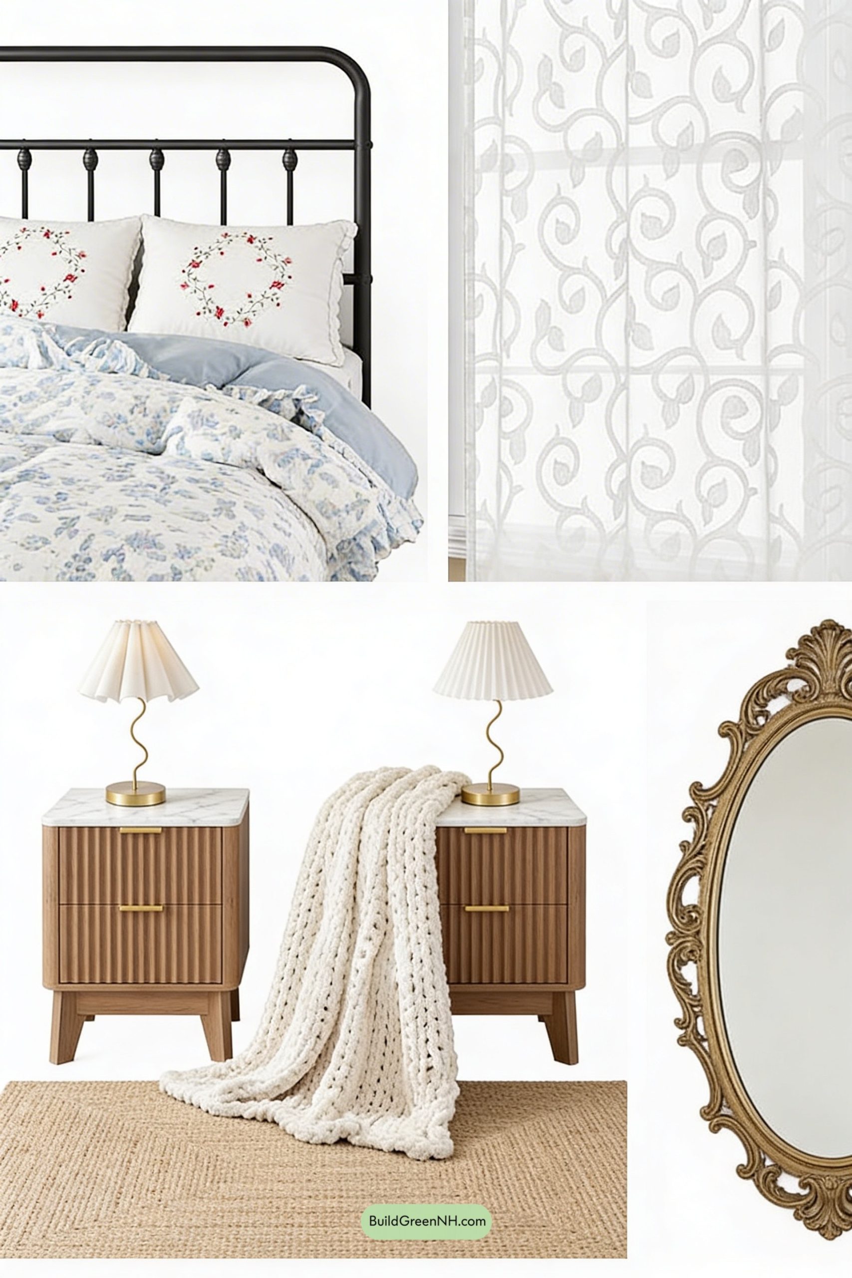 Moodboard for Blue Florals, Soft Light, Easy Charm