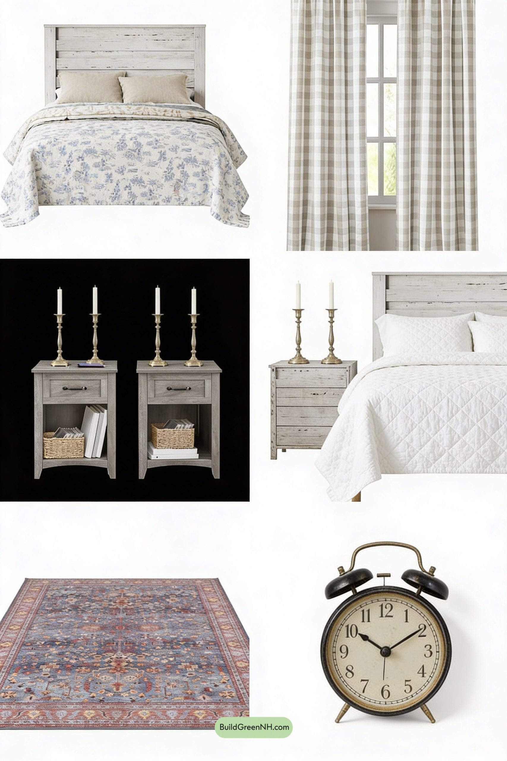 Moodboard for Blue Toile Bedding, Instant Country Charm