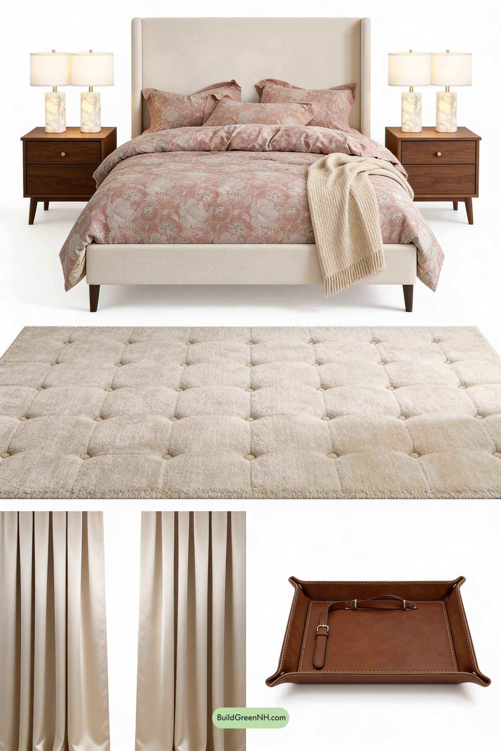 Moodboard for Blush Florals, Quiet-Luxury Symmetry