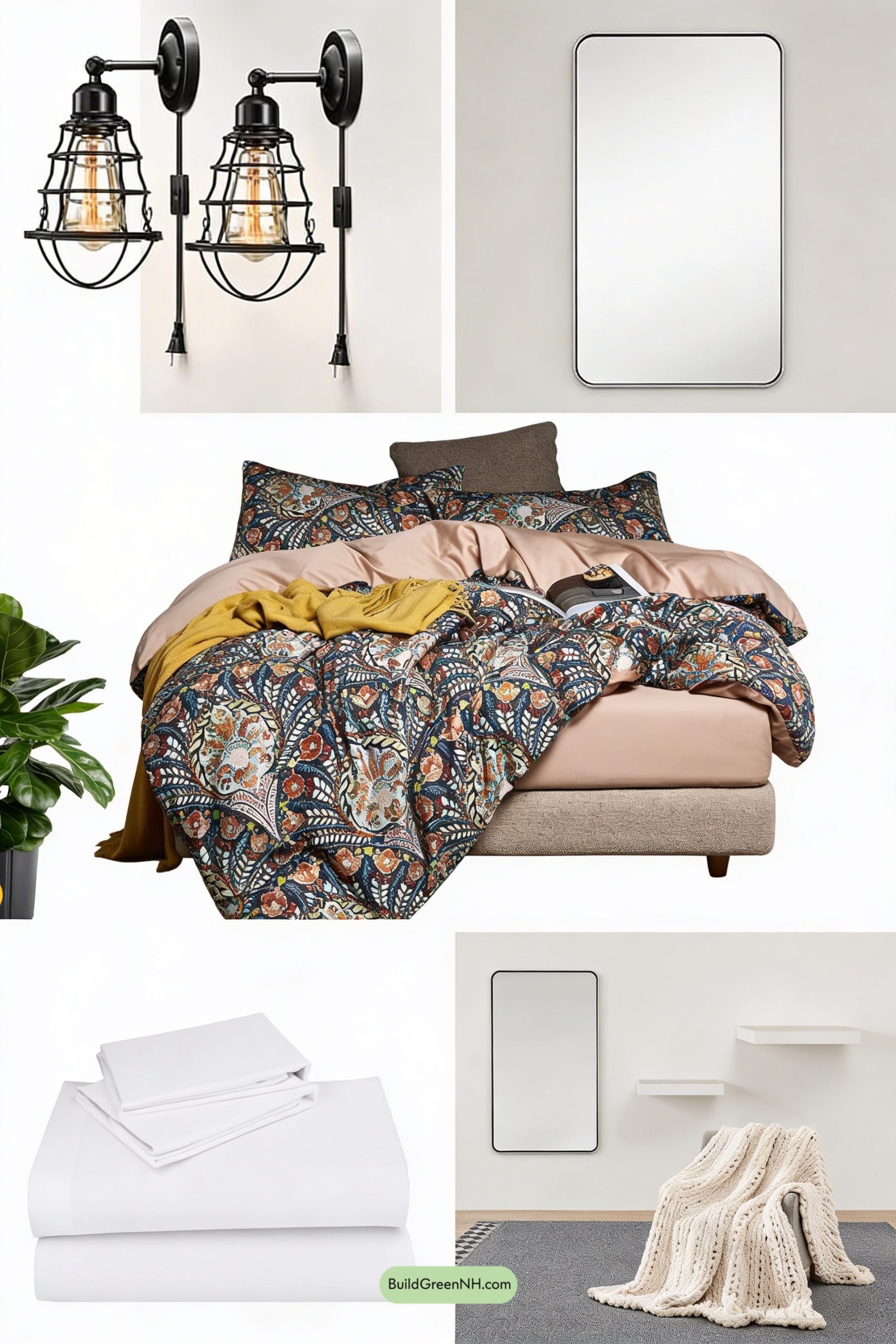 Moodboard for Floral Bedding, Loft-Style Edge