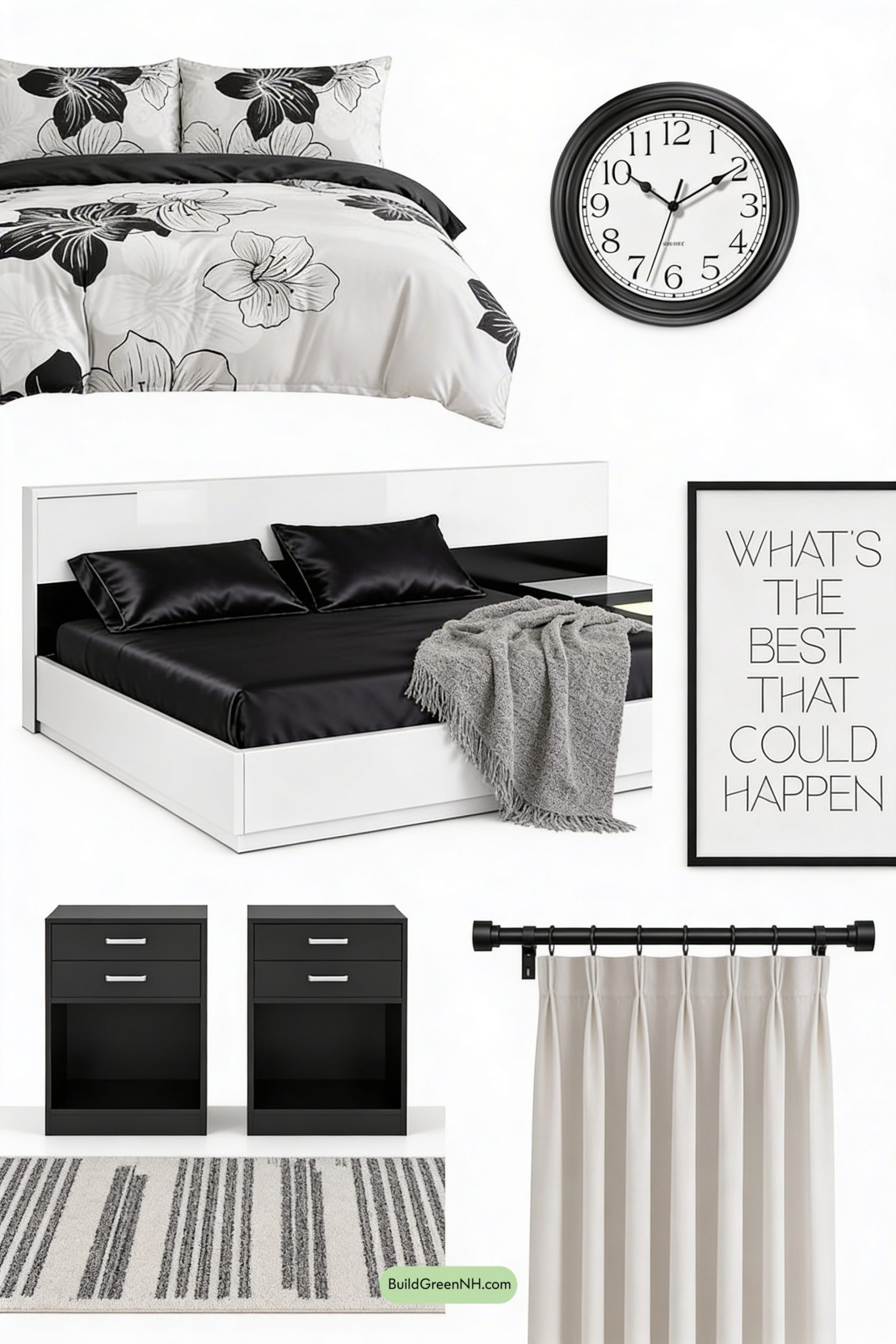 Moodboard for Bold Botanicals in Black and White
