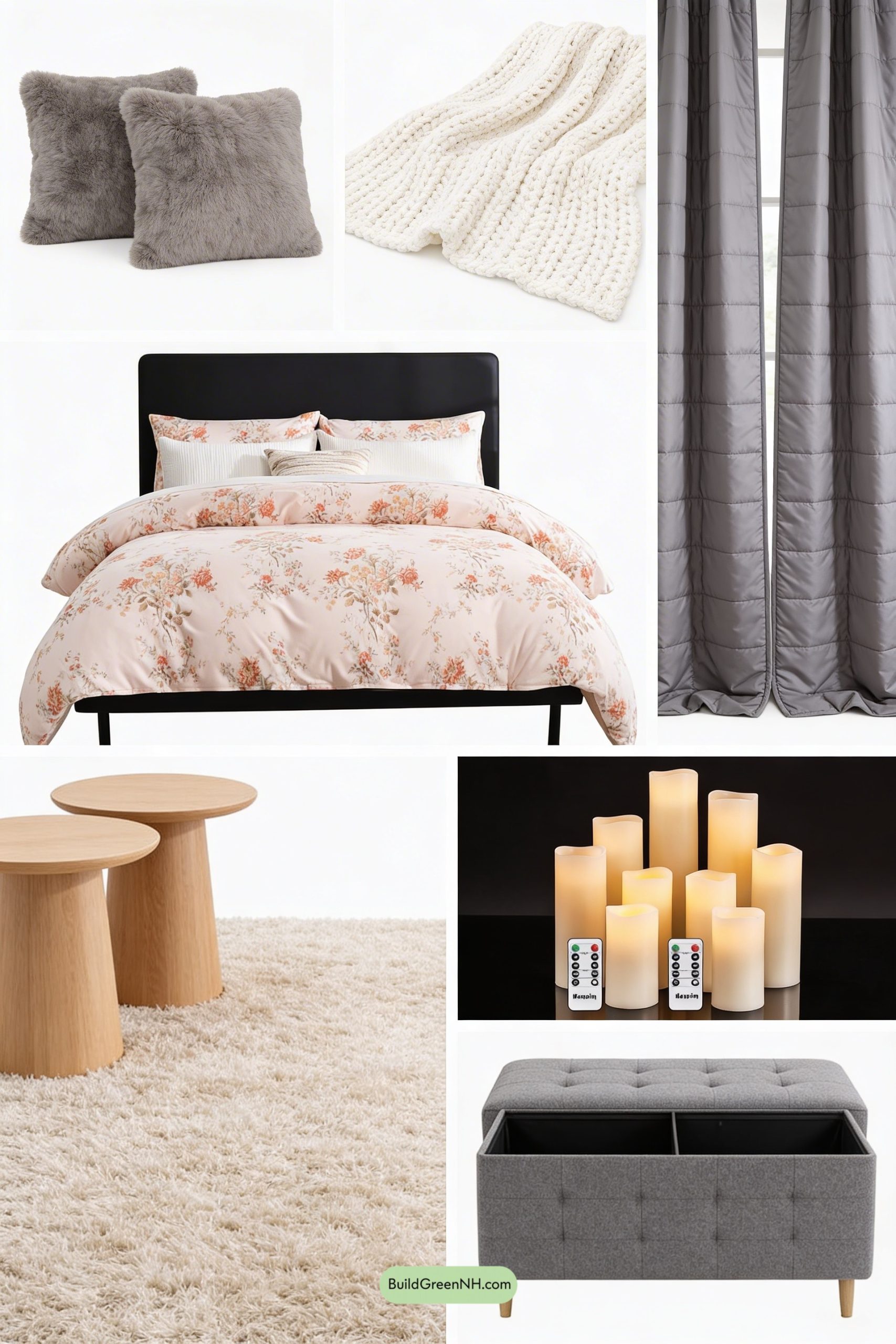 Moodboard for Floral Bedding, Winter-Hygge Glow